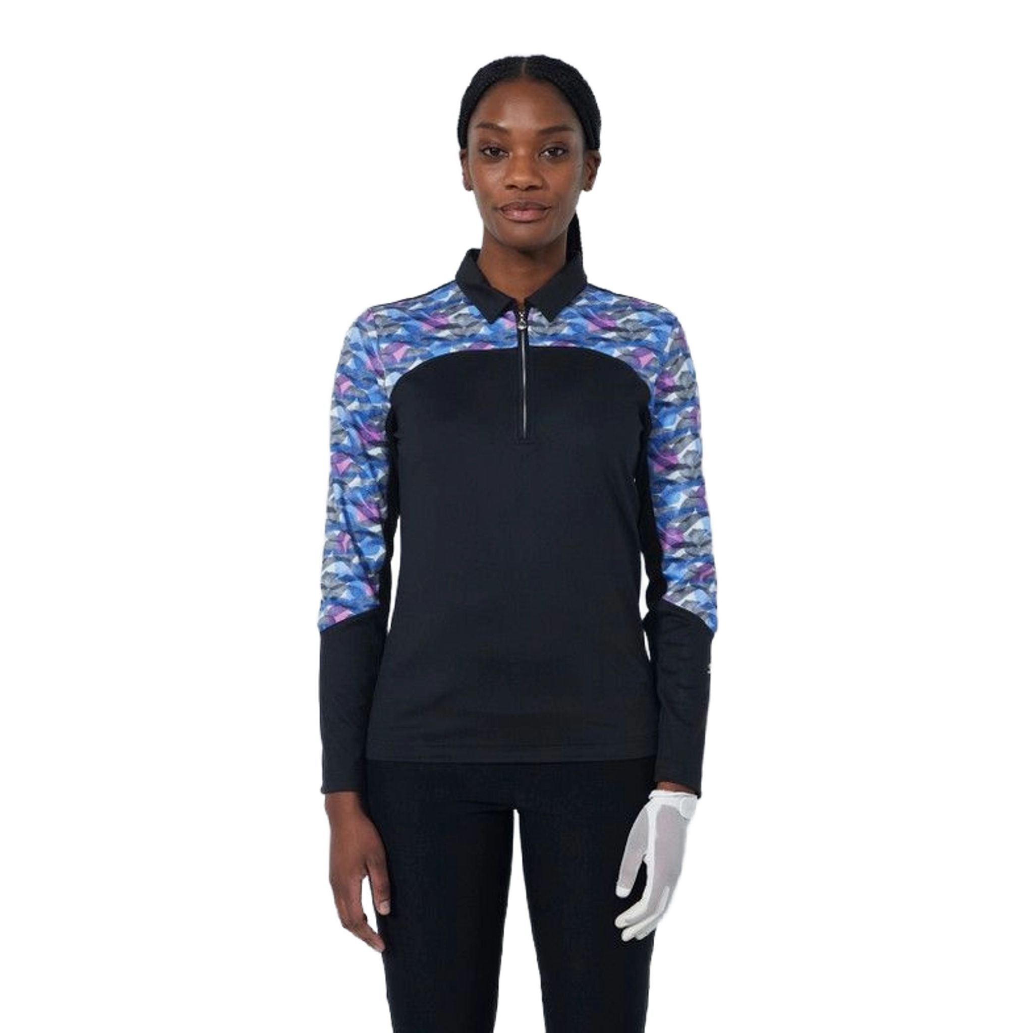 Daily Sports Print Poloshirt Langarm Damen