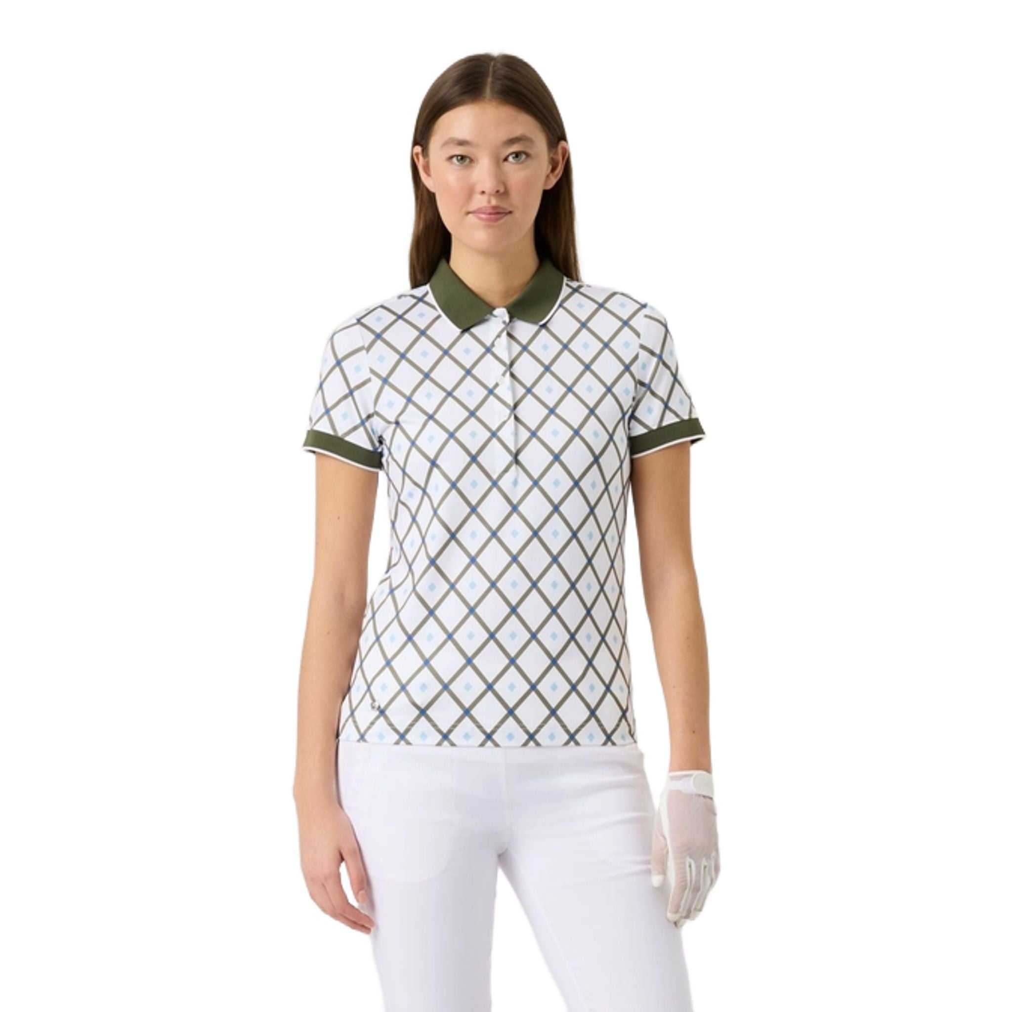 Daily Sports Abstract Argyle Poloshirt Damen