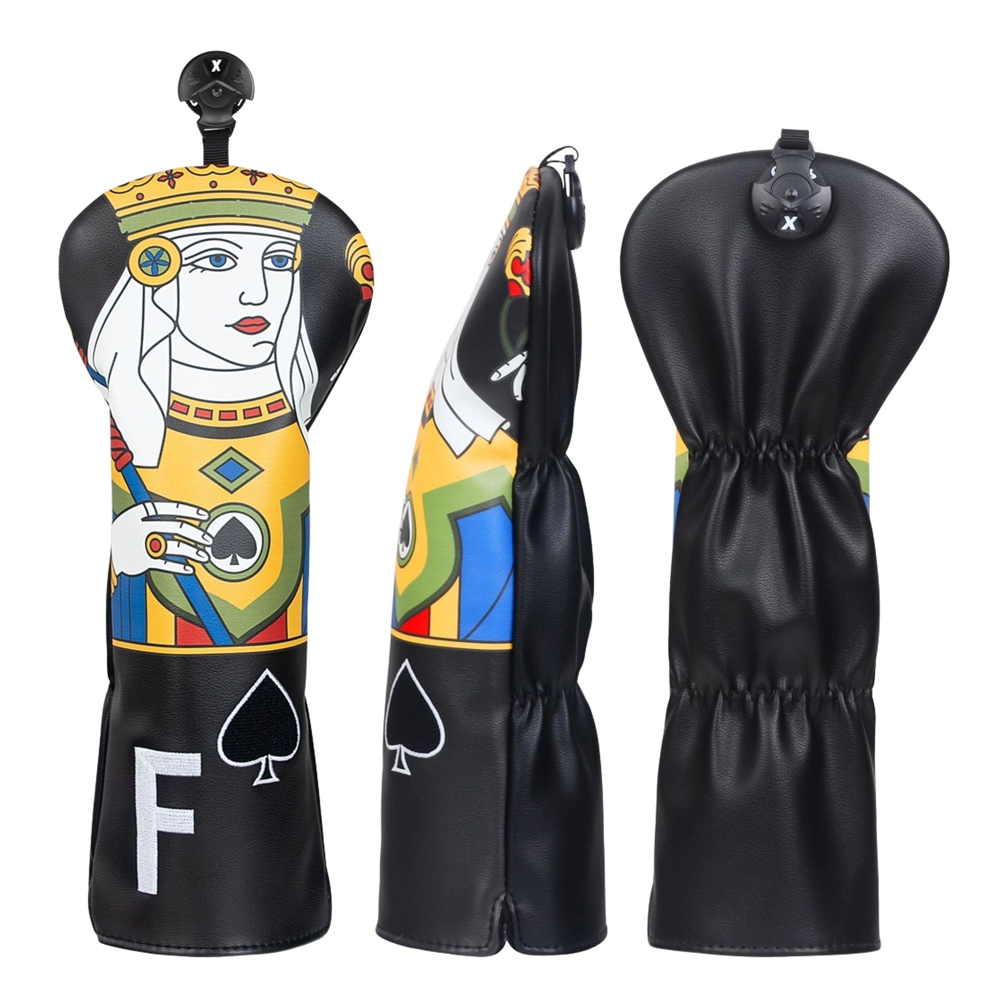 Emroydered Headcovers Spade Poker Queen Fairway Headcover