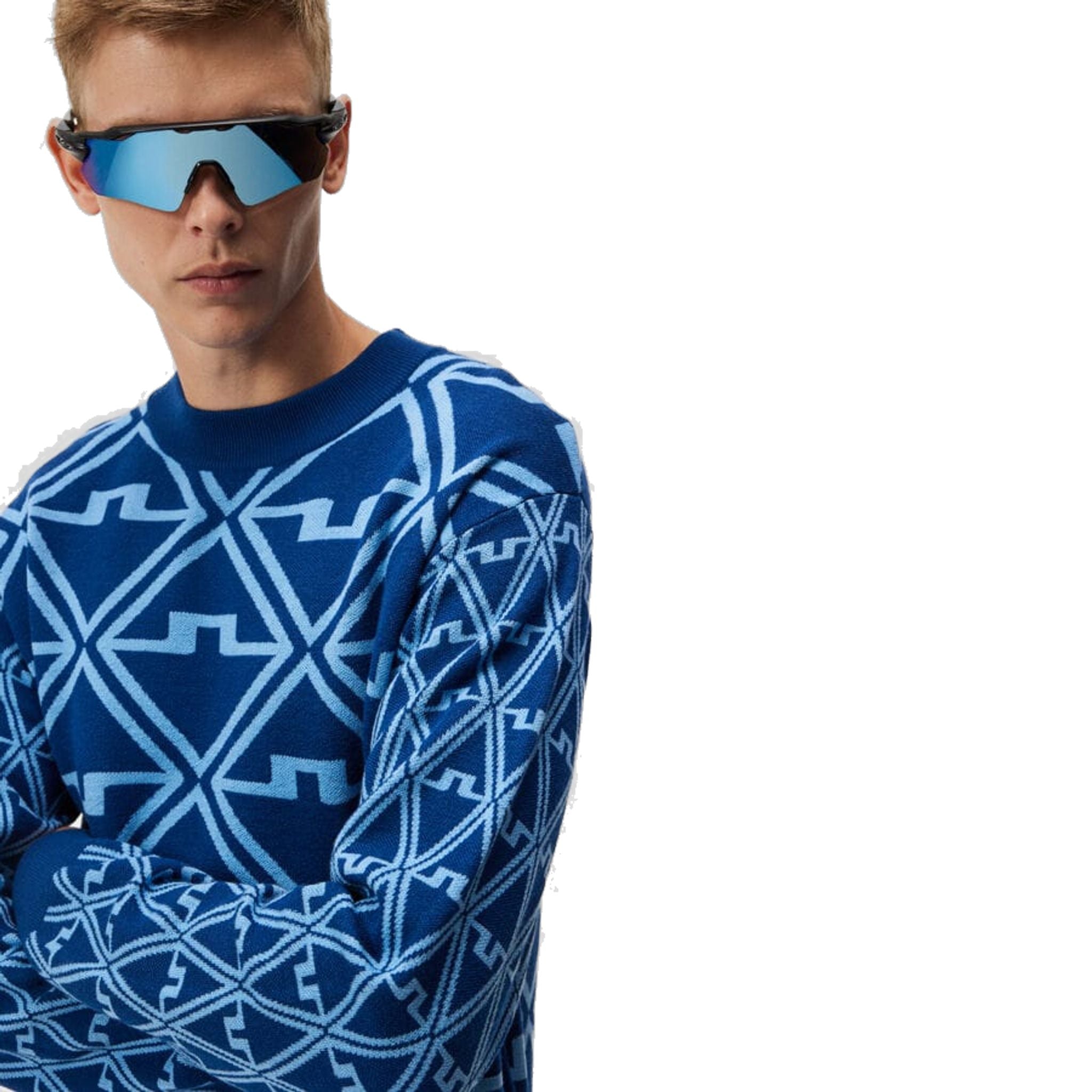 J. Lindeberg Isaac Jacquard Knitted Sweater Pullover Herren