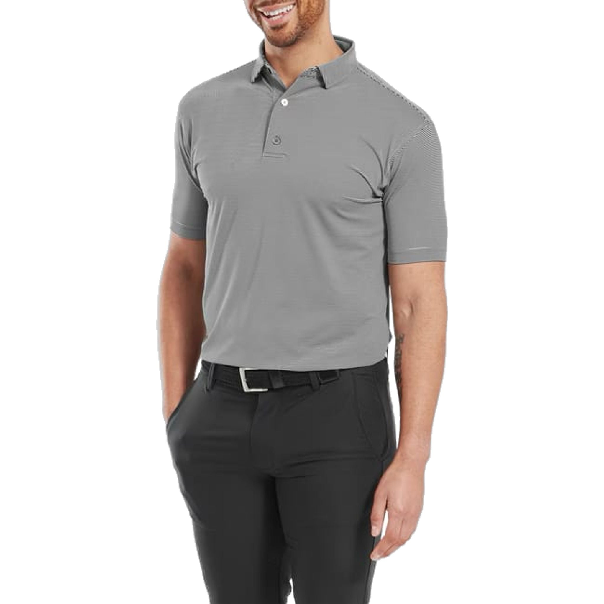 Footjoy Micro Feeder Stripe Lisle Polo Men