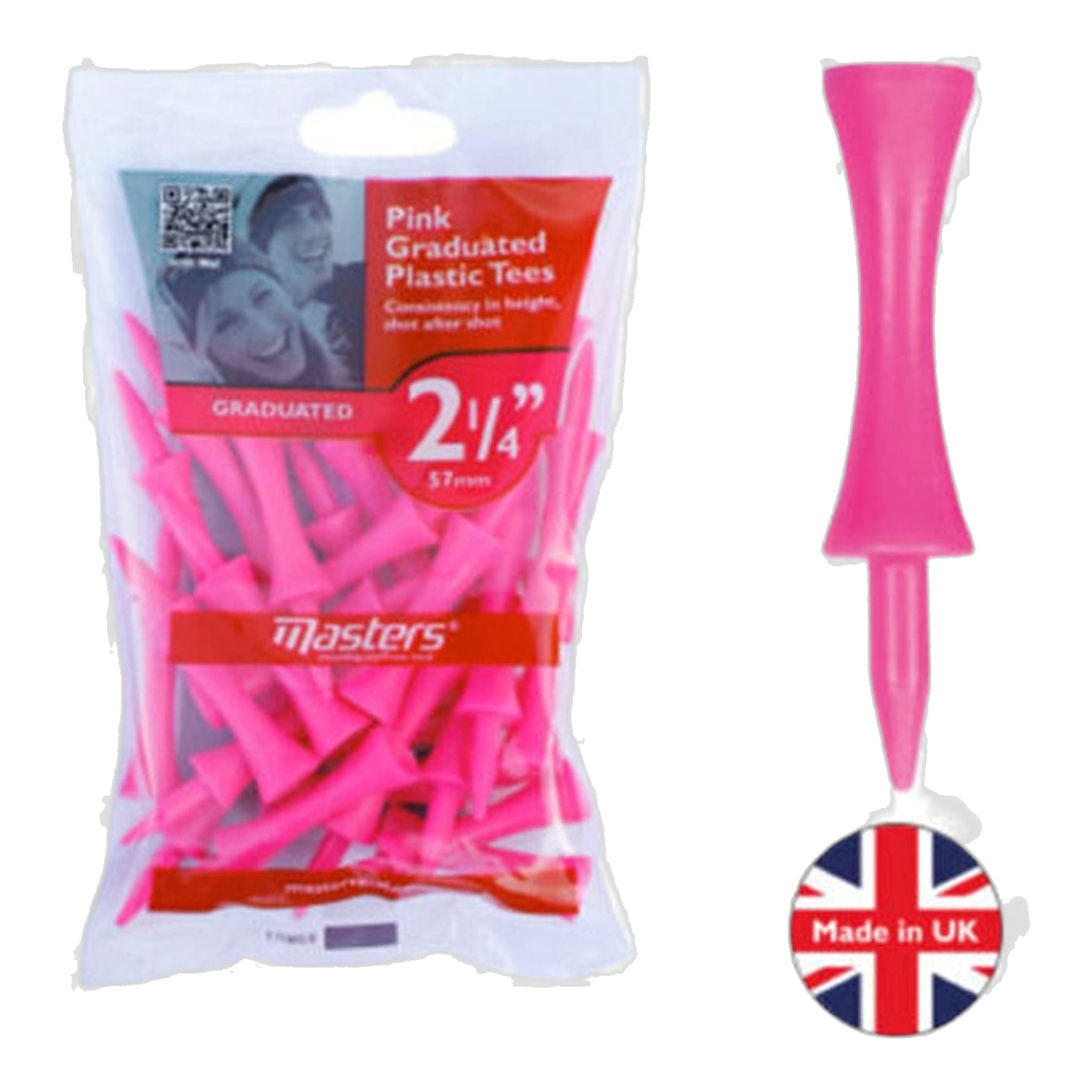 Masters Step Tees 2 1/4" 25 Stück Pink