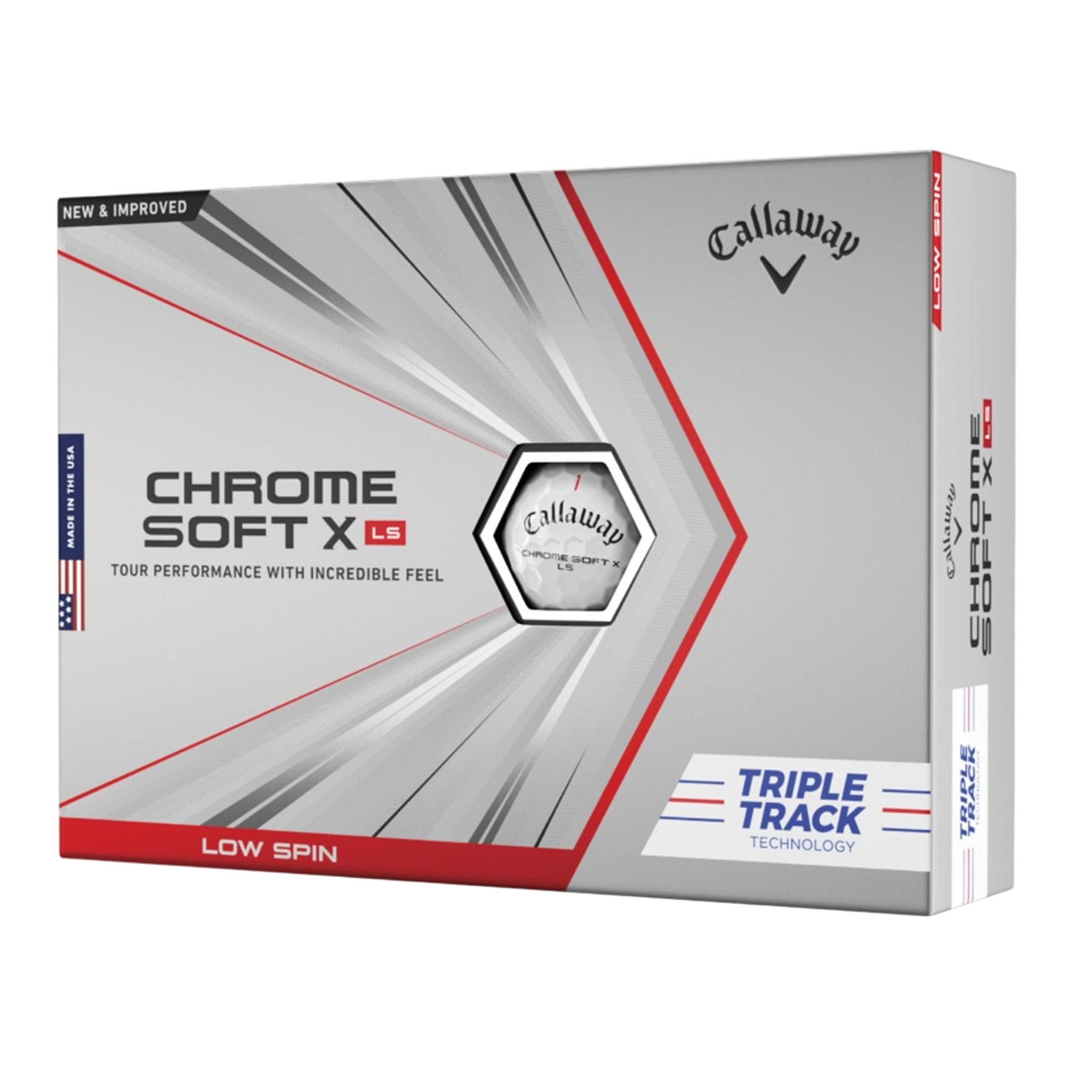Callaway Chromesoft X LS Triple Track 2021 12 Golfbälle Wei