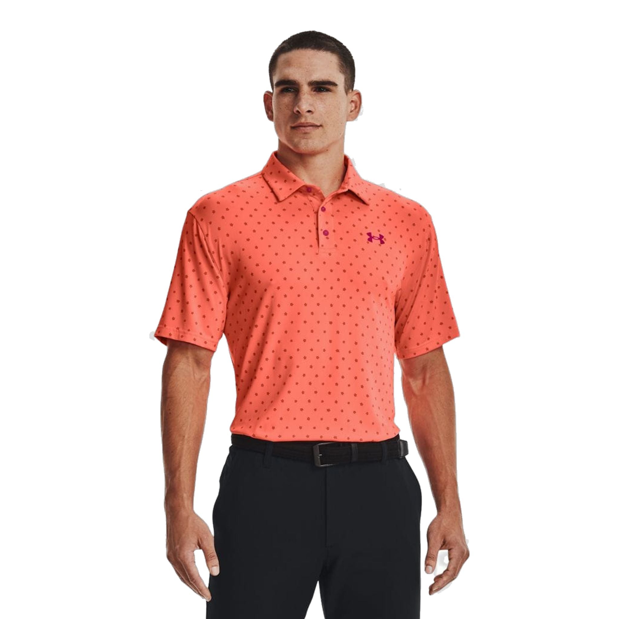 Under Armour M Polo Playoff 2,0 Electric Tangerine/Knock Out Herren