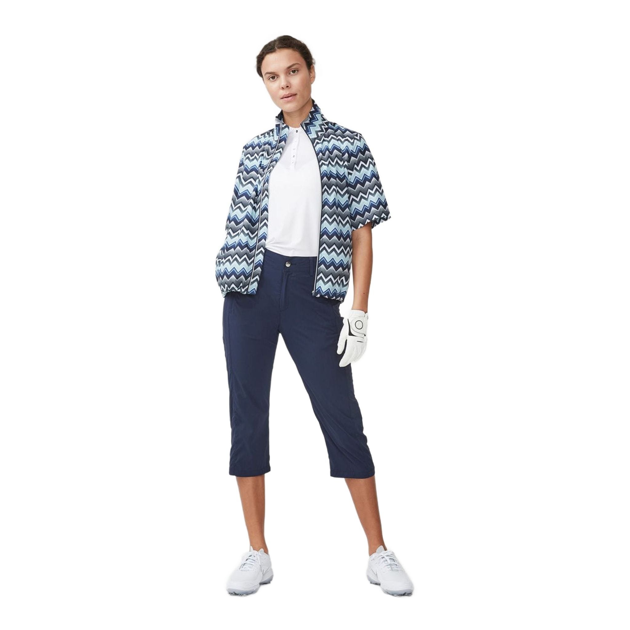 Röhnisch Pocket SS Wind Jacket Zigzag Blue Damen