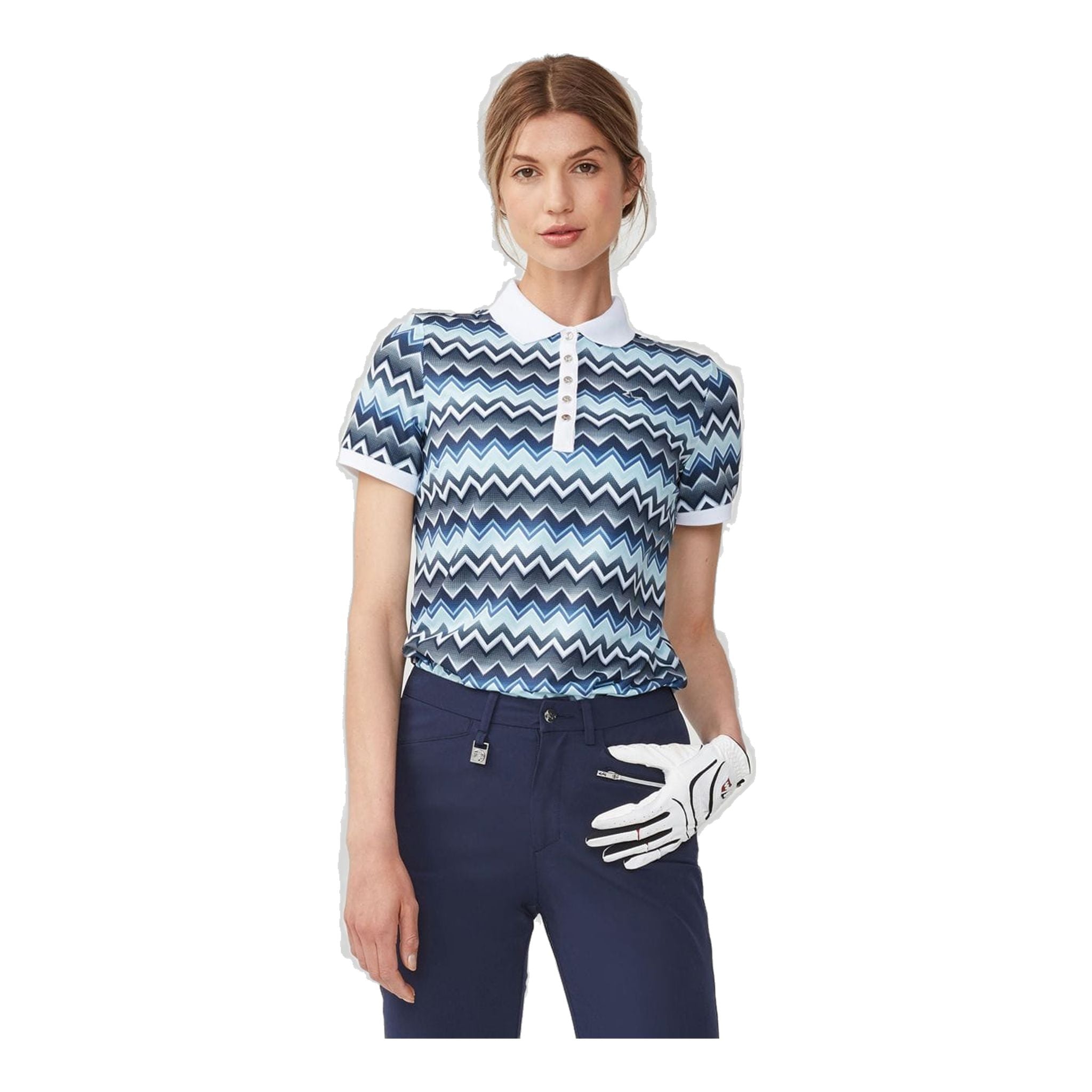 Röhnisch Element Polo Zigzag Blue Damen