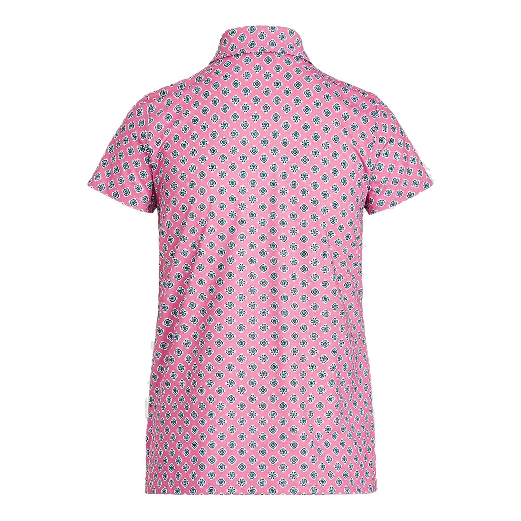 Ralph Lauren W Printed Airflow SS Polo Rose Damen