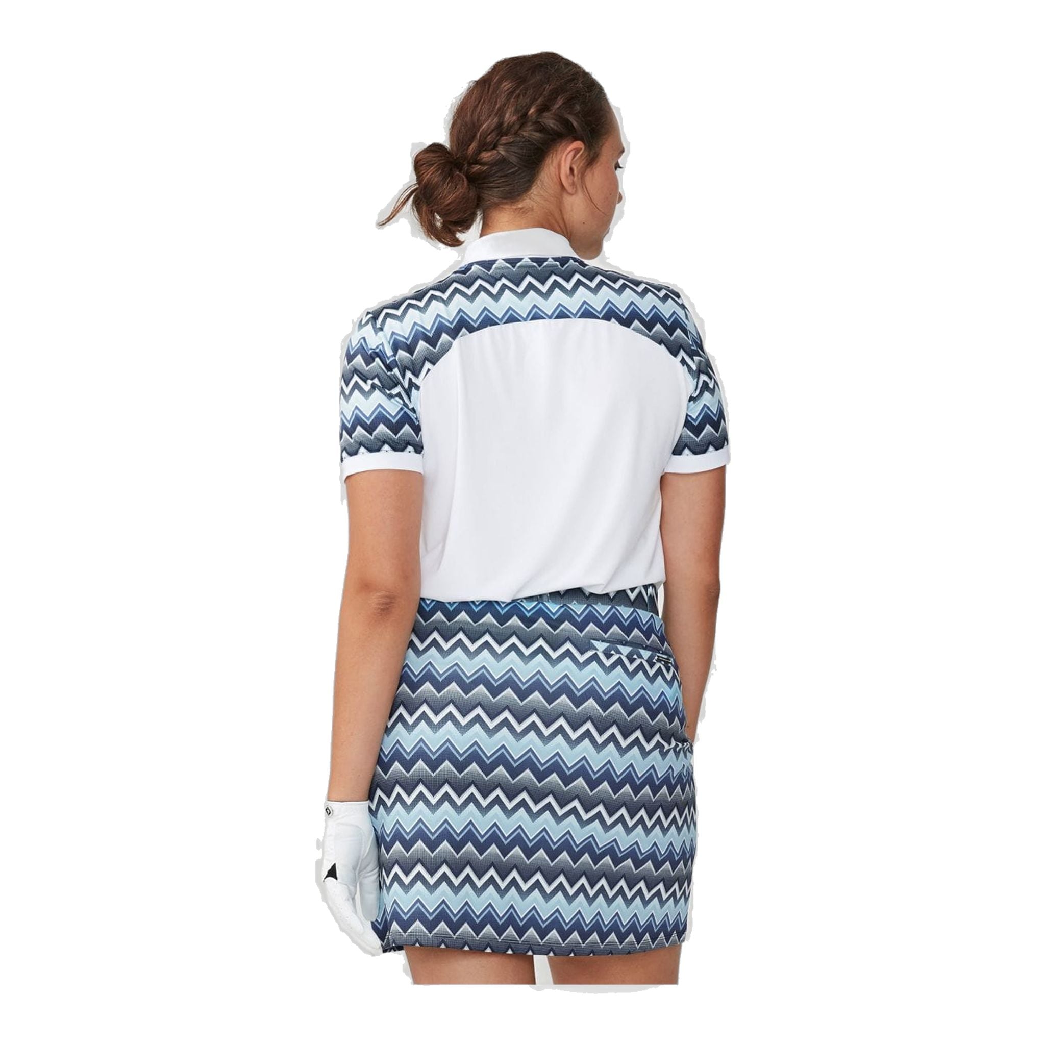 Röhnisch Element Block Polo Zigzag Blue Damen