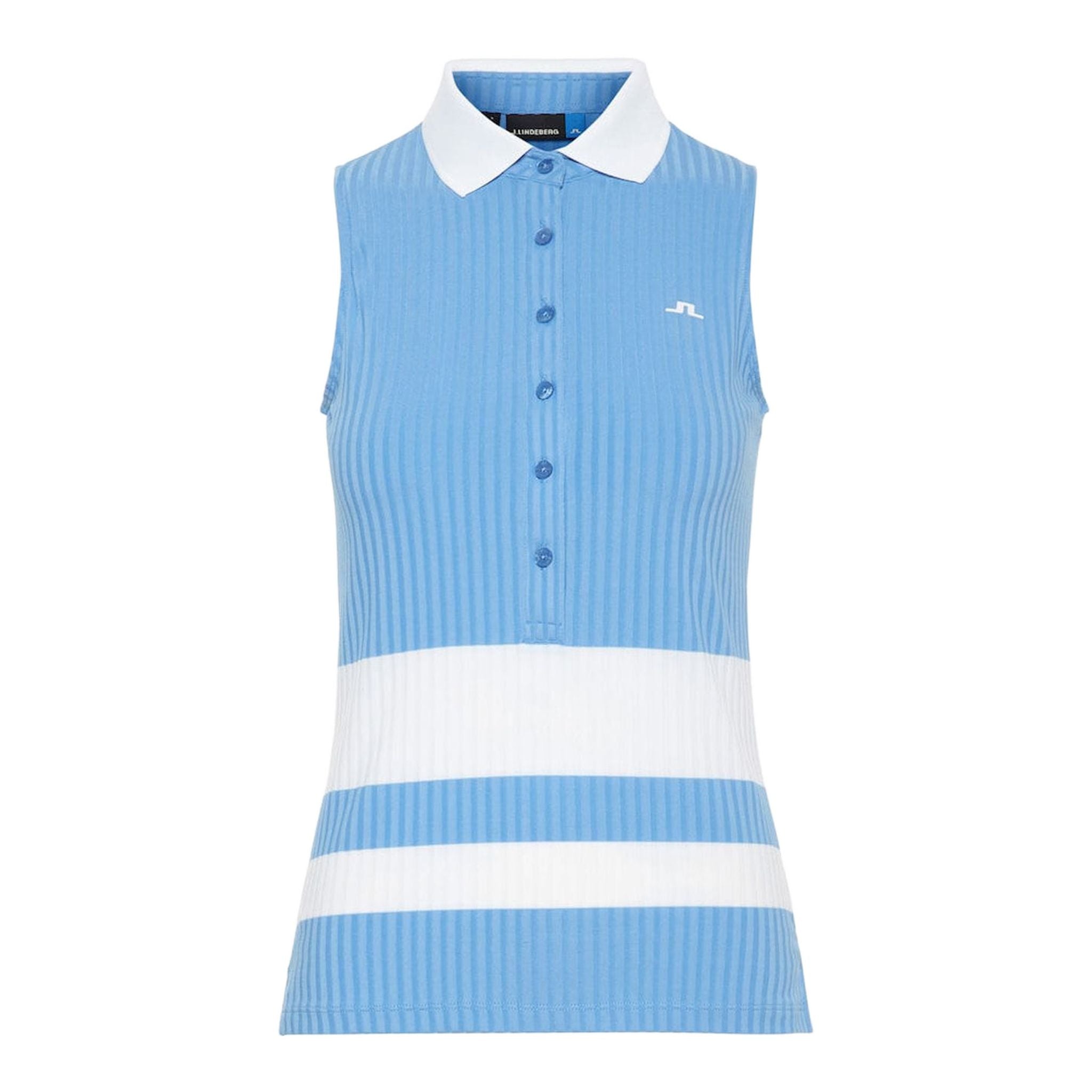 J. Lindeberg W Nora-Rib Jersey Polo Lake Blue Damen