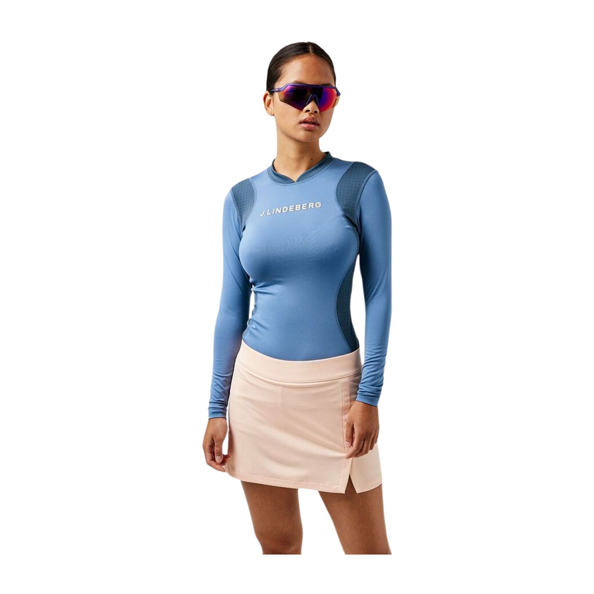J. Lindeberg W Layer Zowie Soft Compression Top s dlouhým rukávem modré dámské