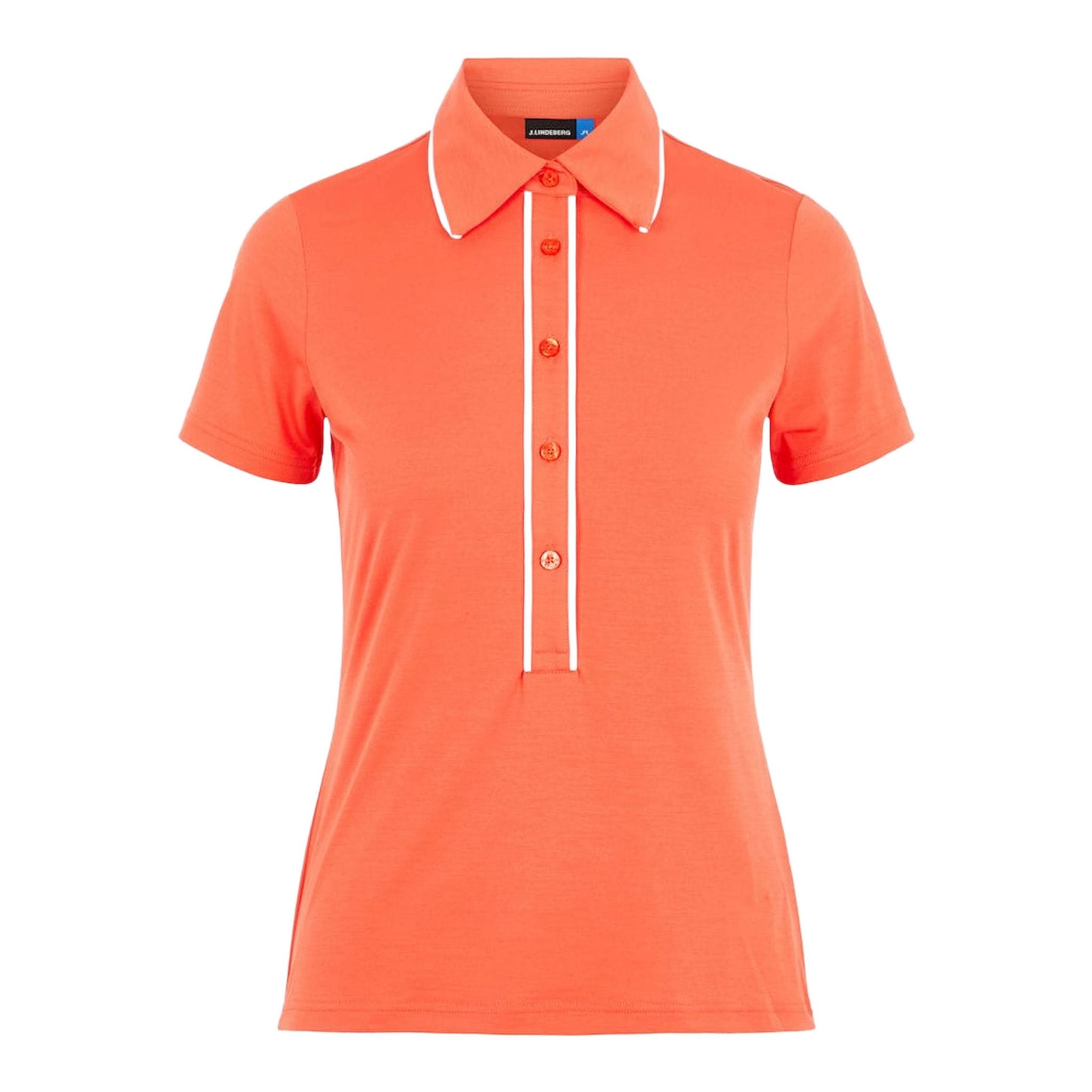 J. Lindeberg W Flor-Ultra Light Jersey Polo Tomato Red Damen