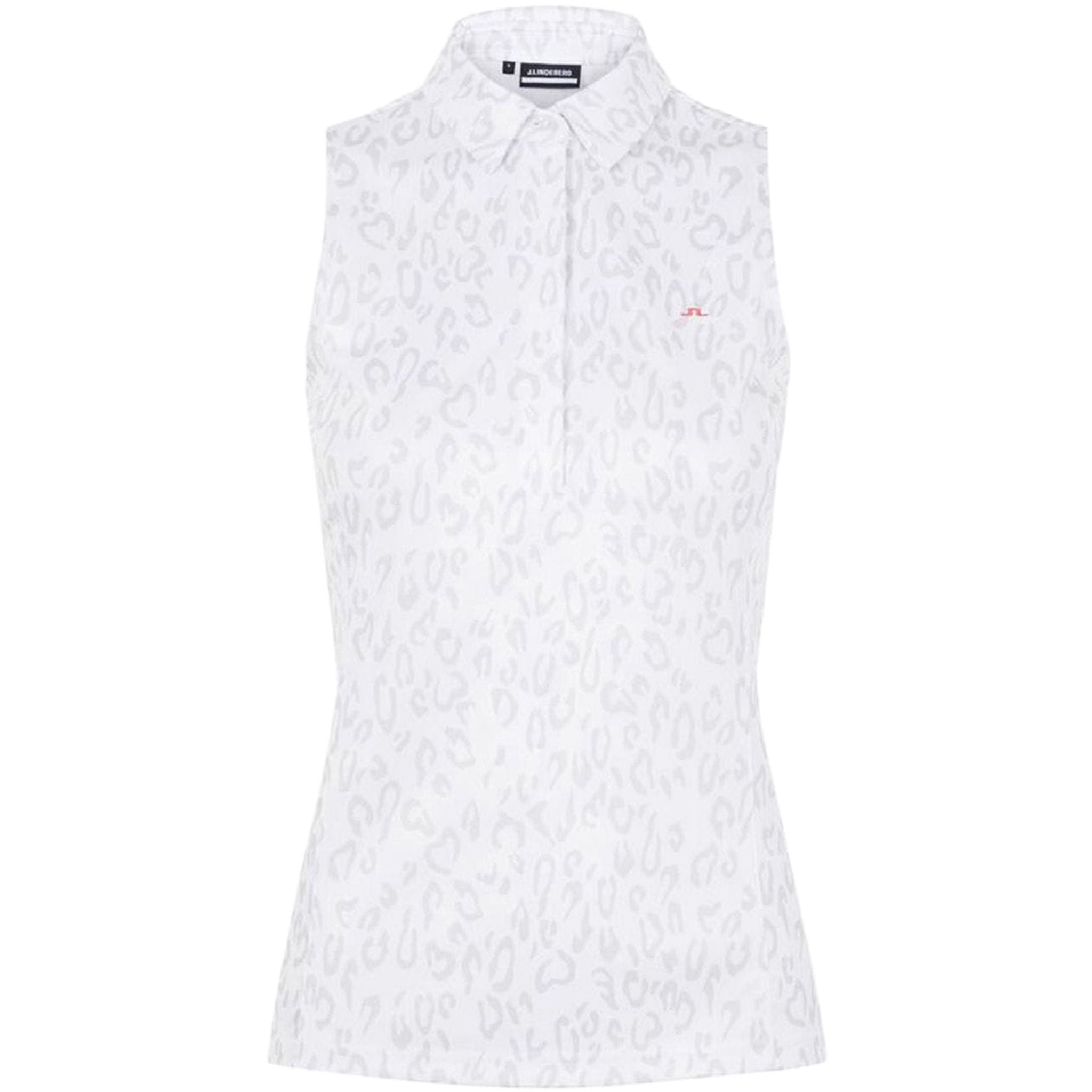 J. Lindeberg W Dena Polo SL Print Animal Grey White Damen