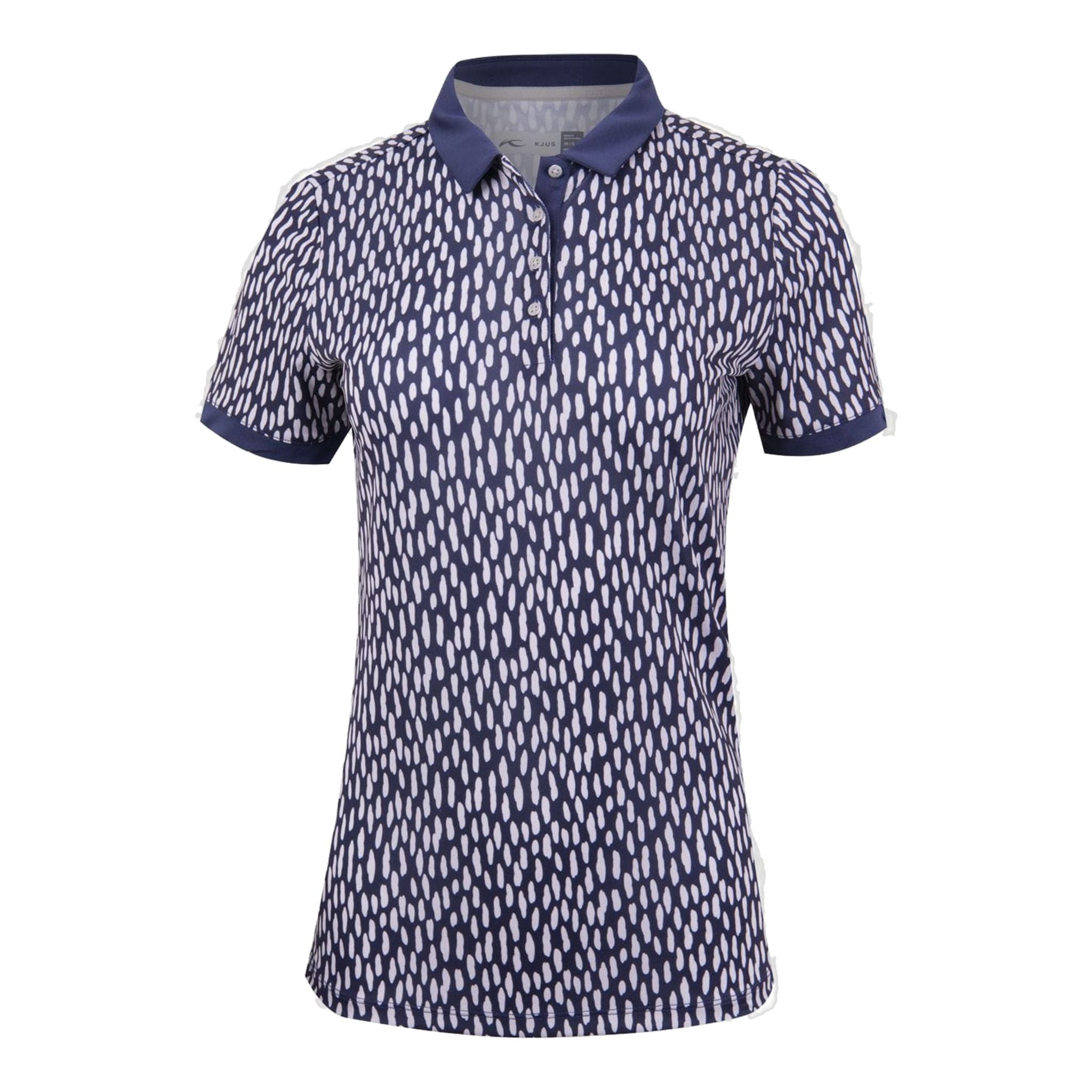 Kjus W Enya Printed SS Polo Atlanta Blau/Silber Fog Damen