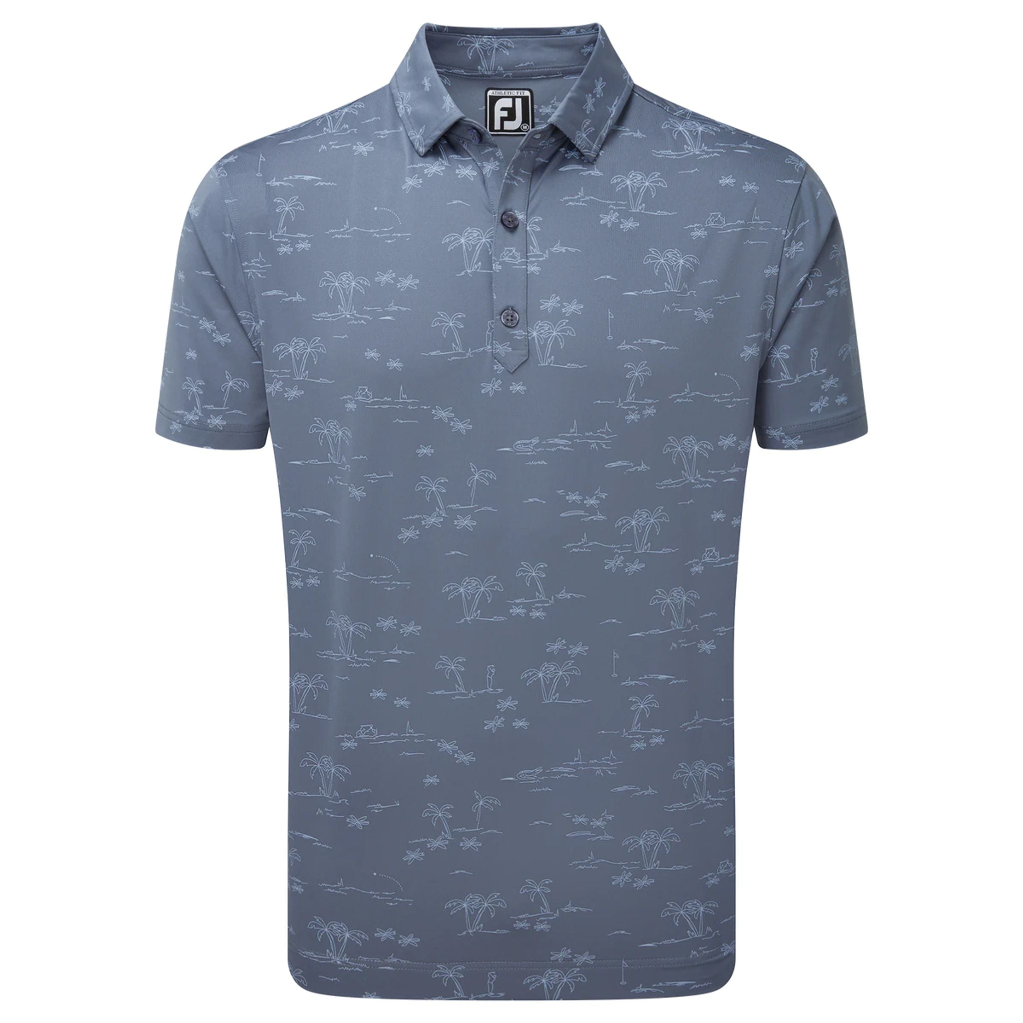 Footjoy Tropic Golf Lisle Bluestone/Denim Golf Polo Herren Herren