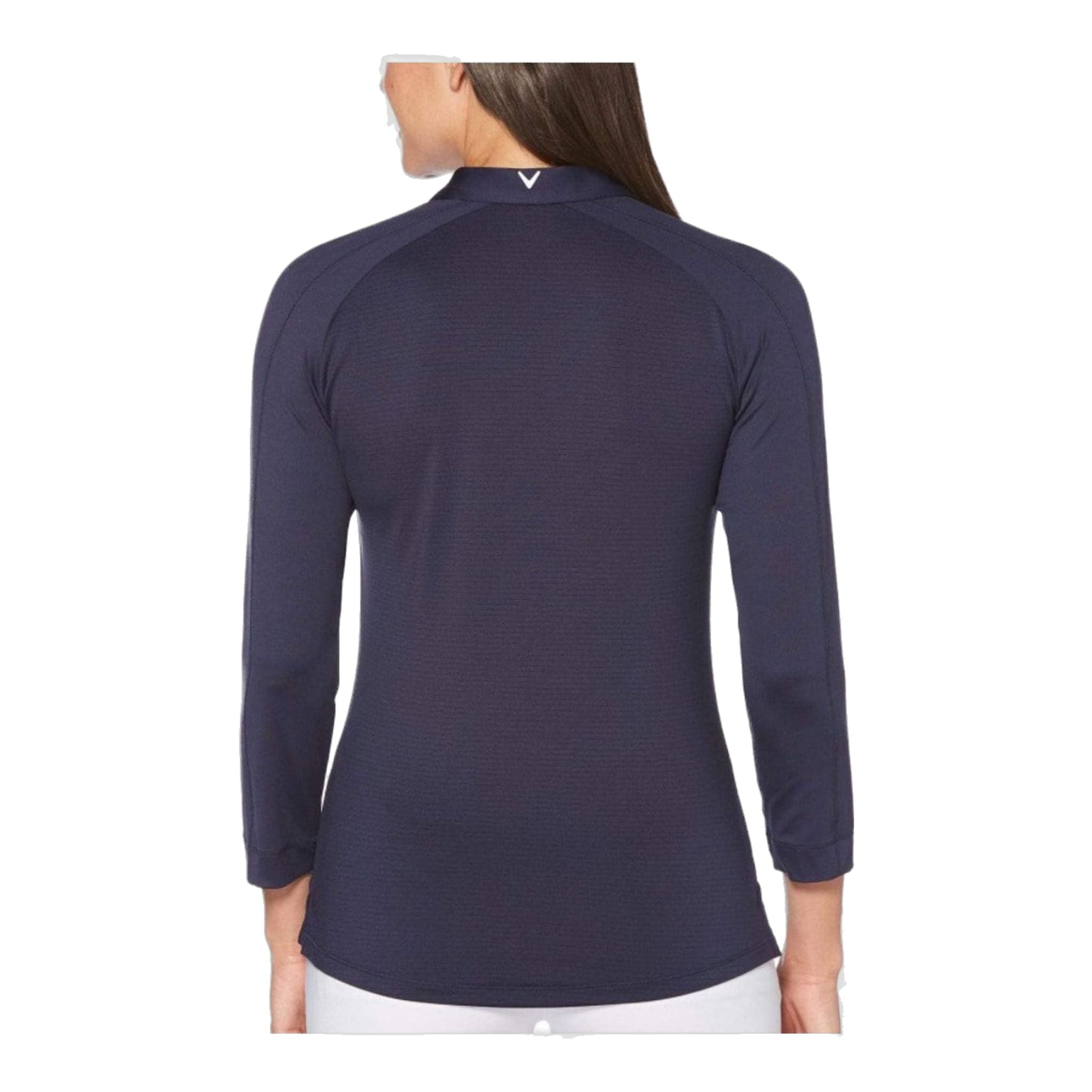 Callaway W Shadow Stripe 3/4 LS Polo Peacoat Damen