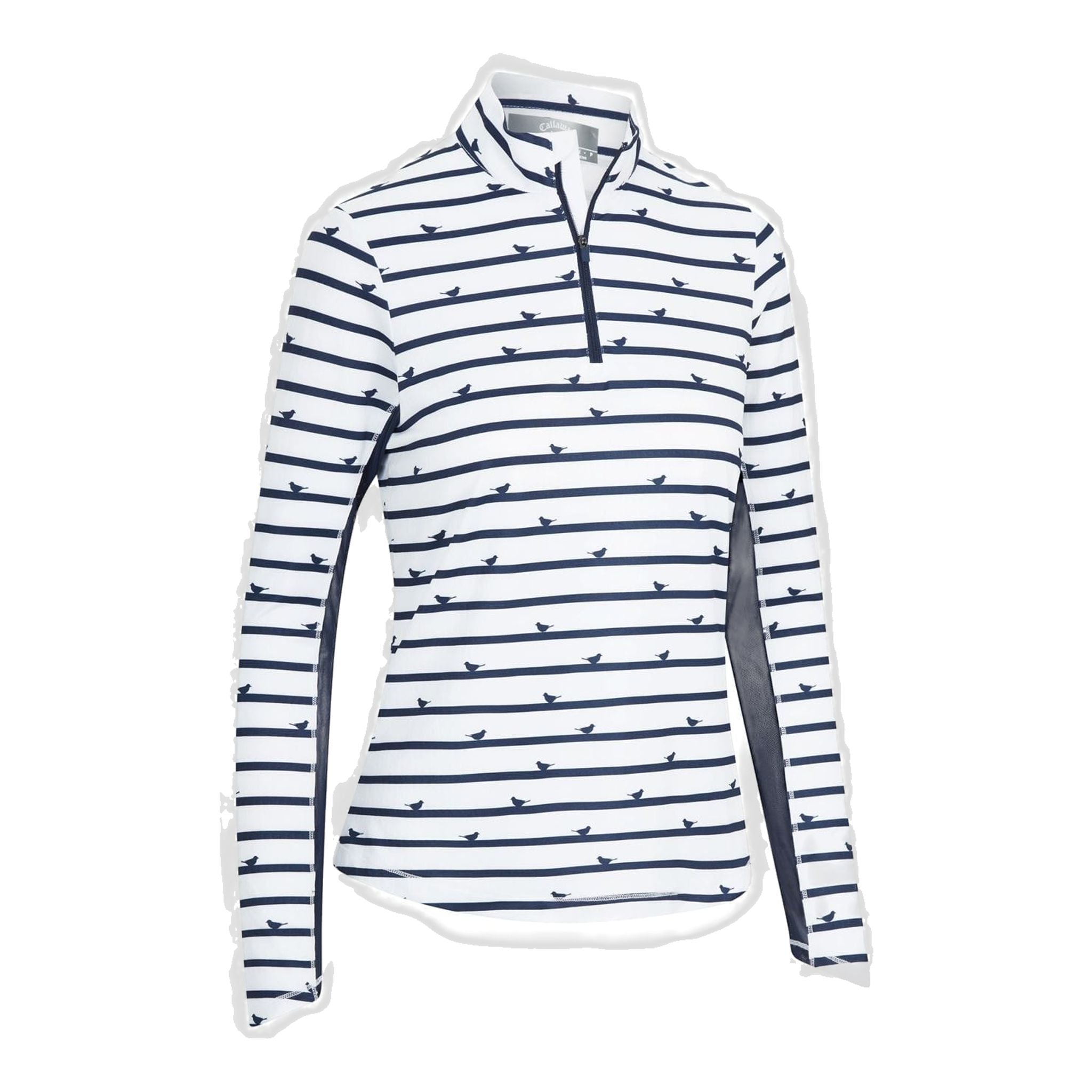 Callaway W Polo Birdie Stripe Sun Protection Langarm Peacoa Damen
