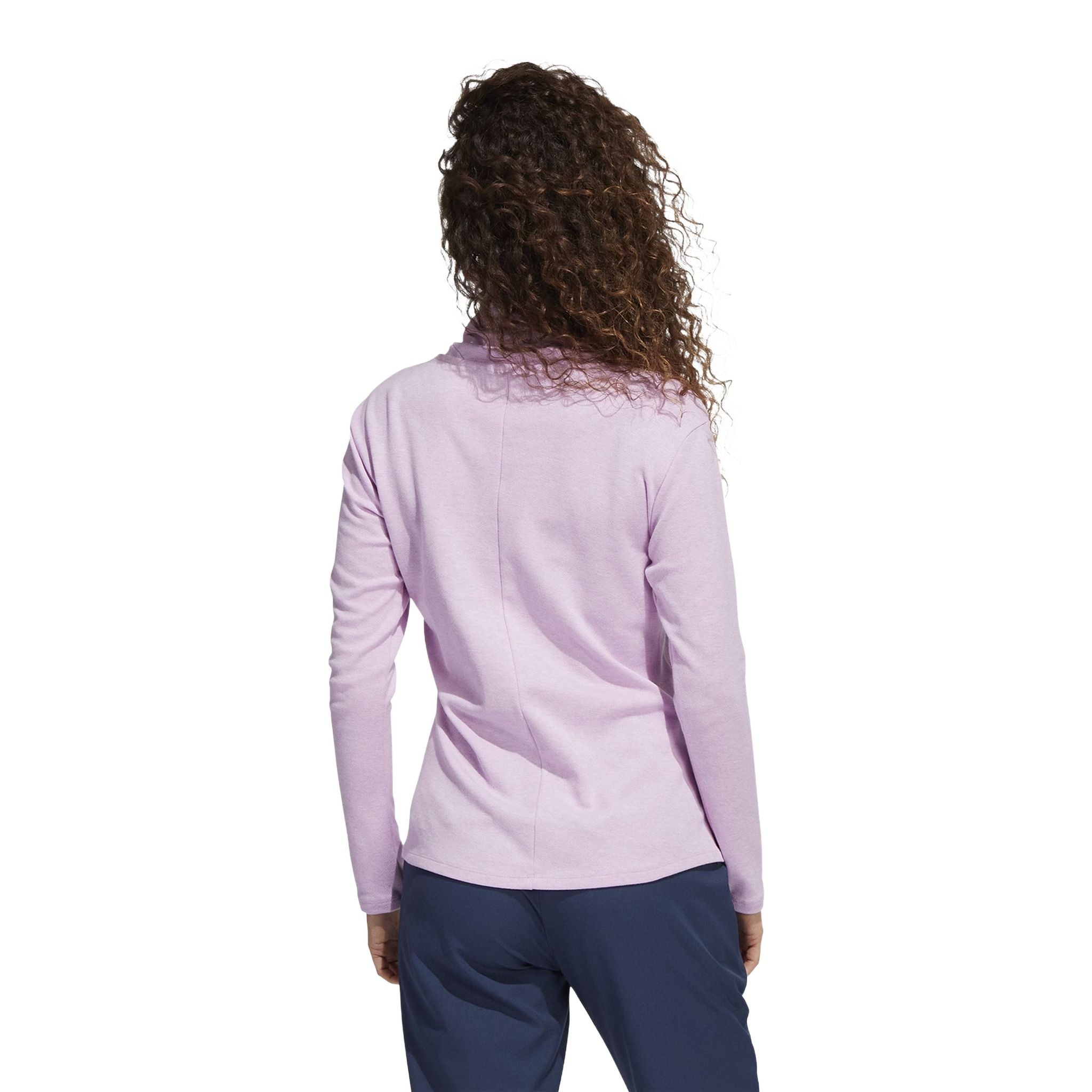 Adidas Melange High Mock Golf Pullover Bliss Lilac Mel Da Damen