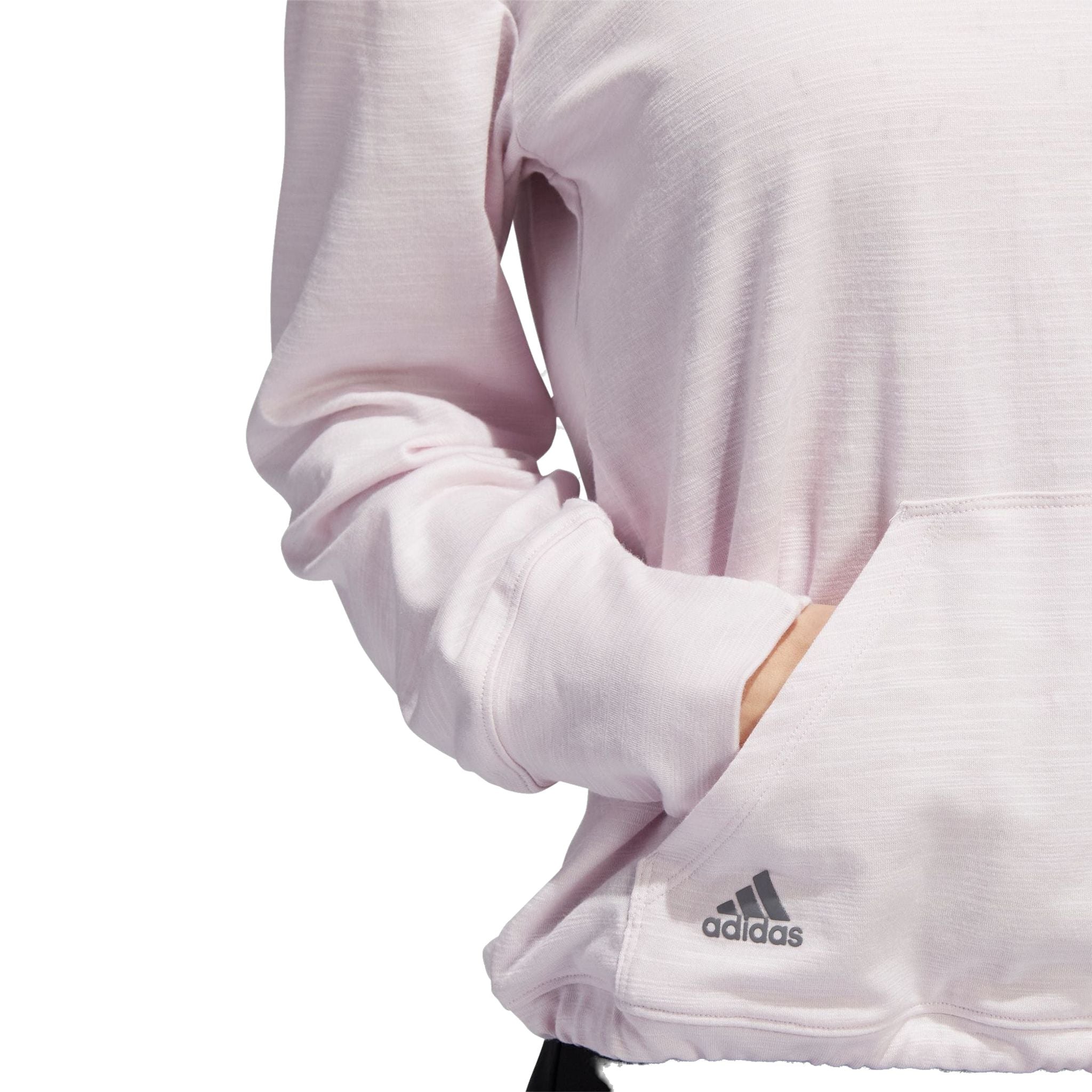 Adidas W Essentials Slub Hoodie Almost Pink/Weiß Damen