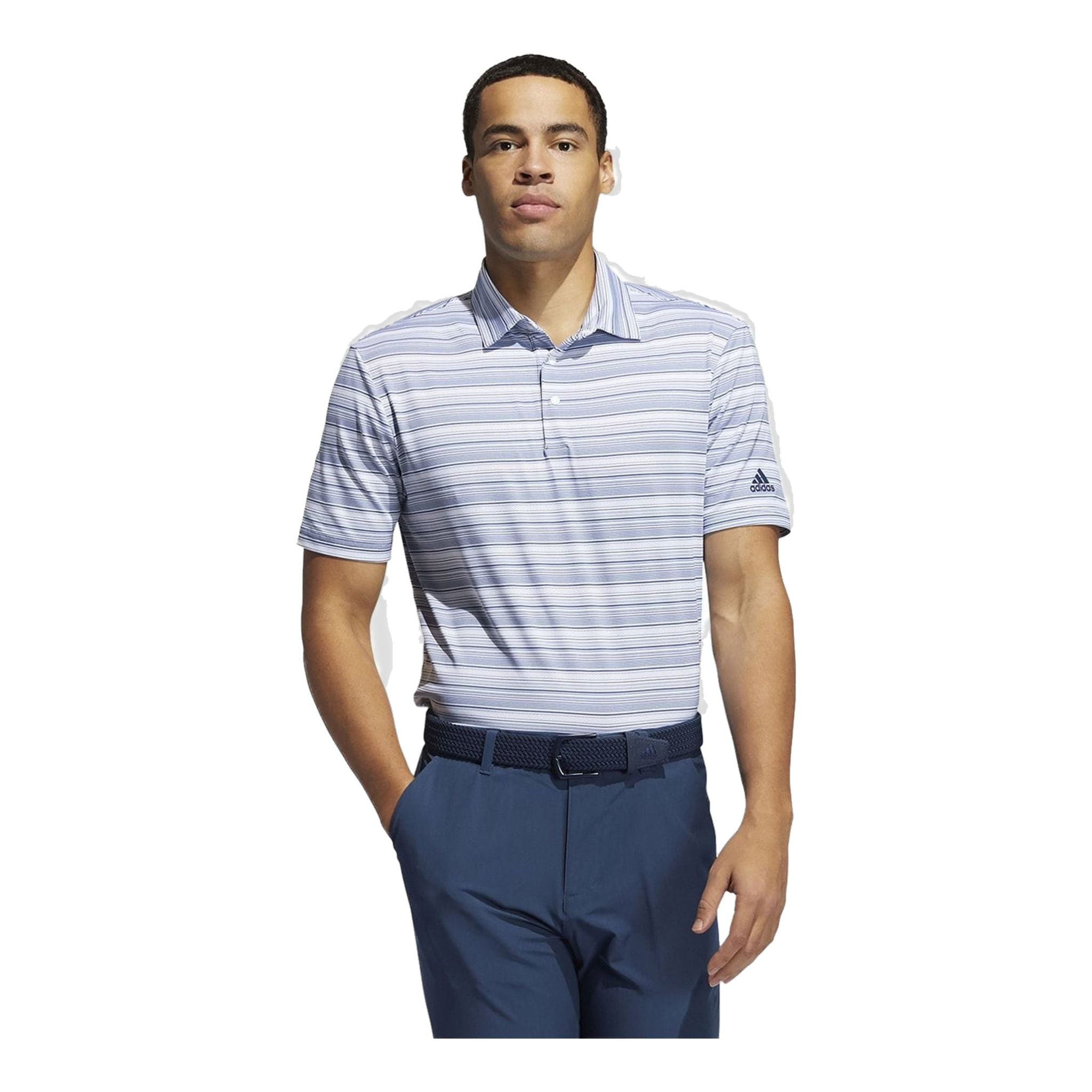 Adidas Heather Snap SS Polo Navy/Weiß Herren