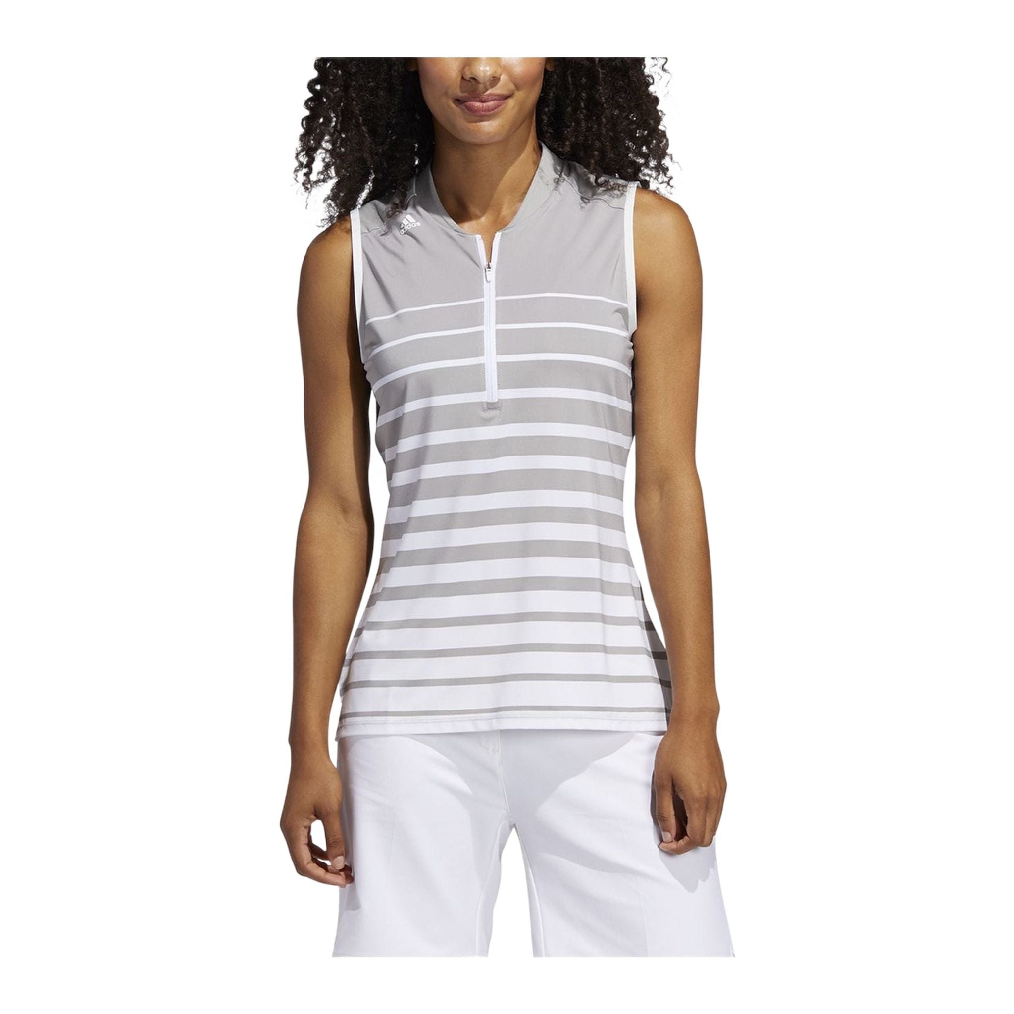 Adidas W Engineered Stripe SL Polo White/Grey Damen