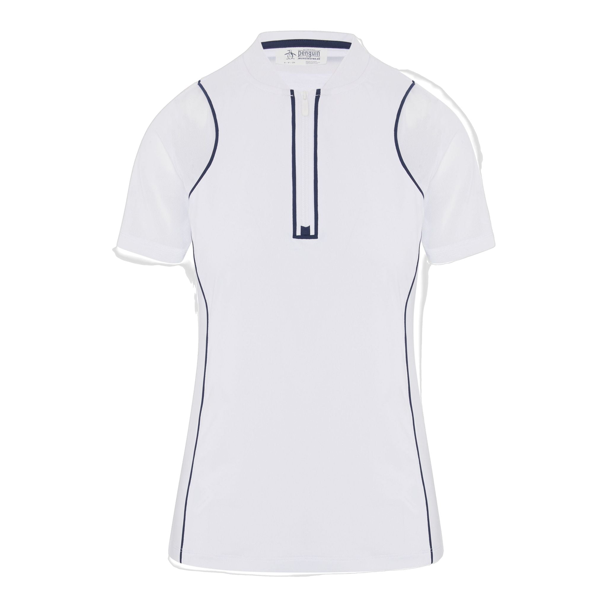 Original Penguin Mesh Sleeve Frontzip Shirt Damen