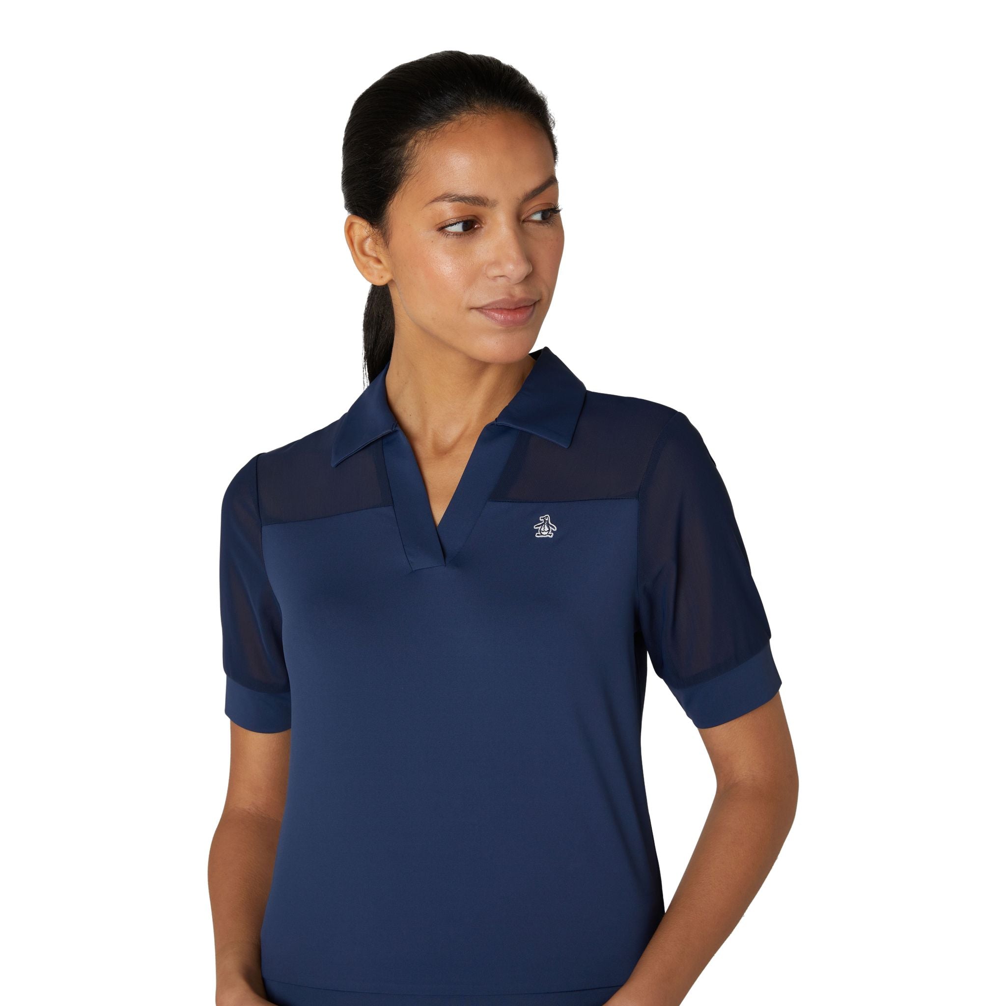 Original Penguin 1/2-Sleeve Mesh Blocked Polo Damen