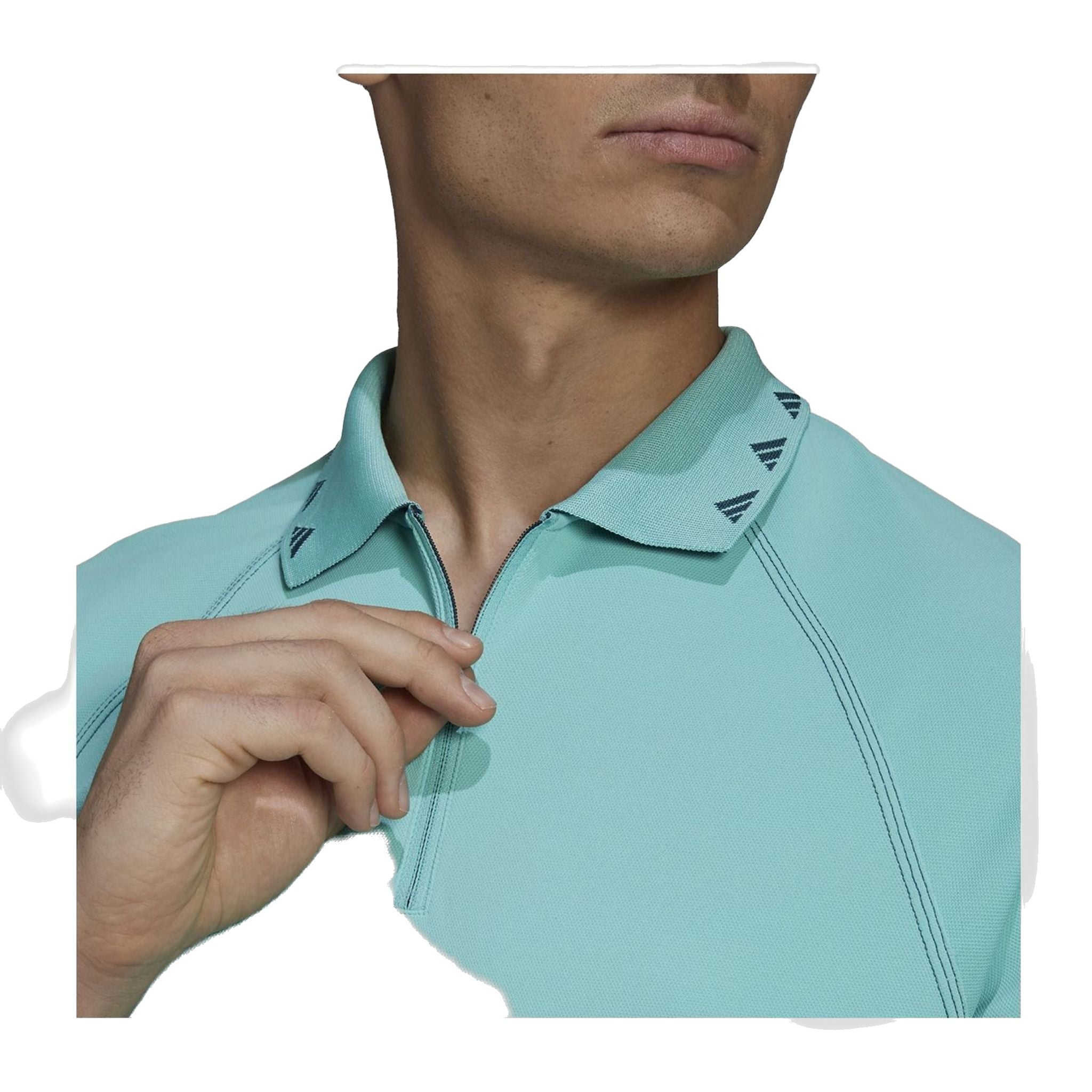 Adidas Equipment Zipper Pique SS Polo Mint Herren