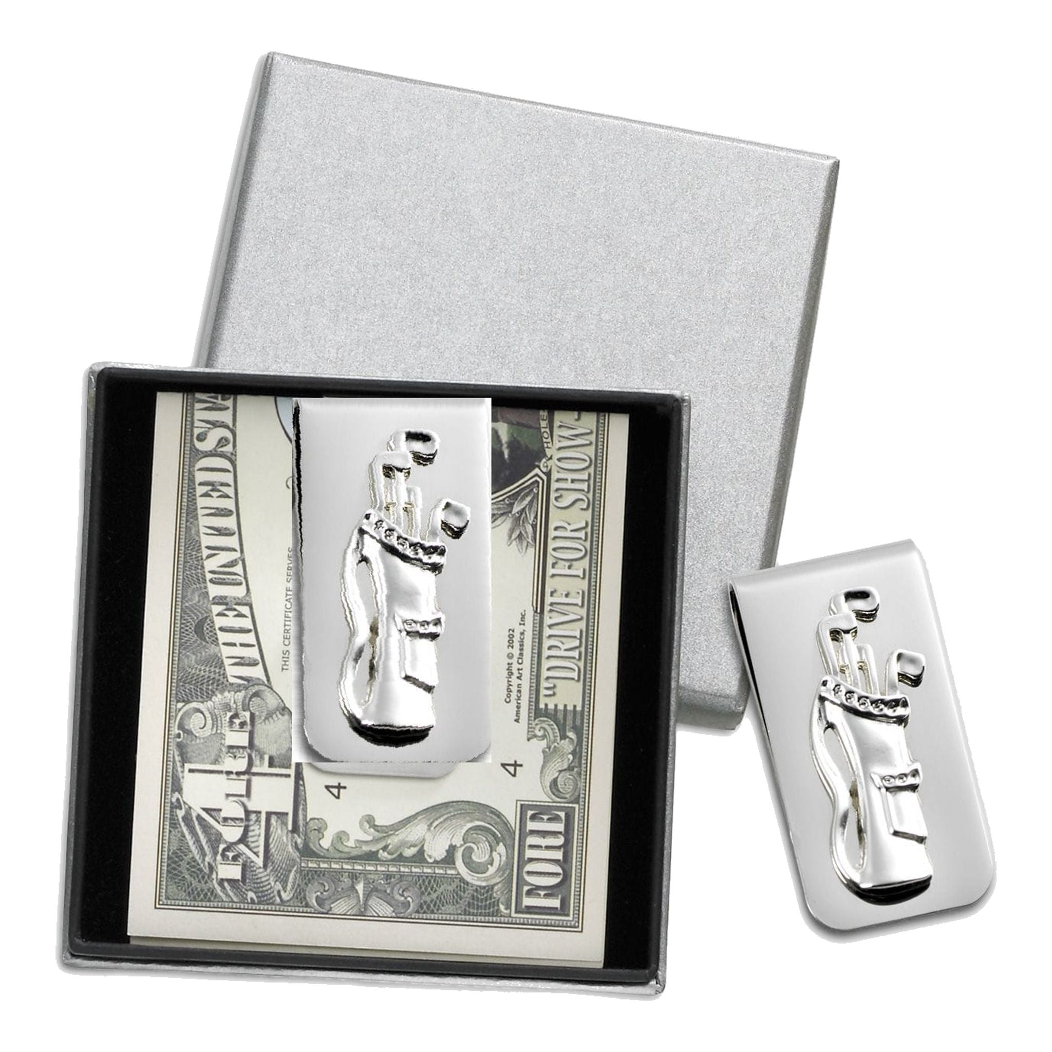 Sportiques Golfgeschenke Geldklammer Golfbag in Box