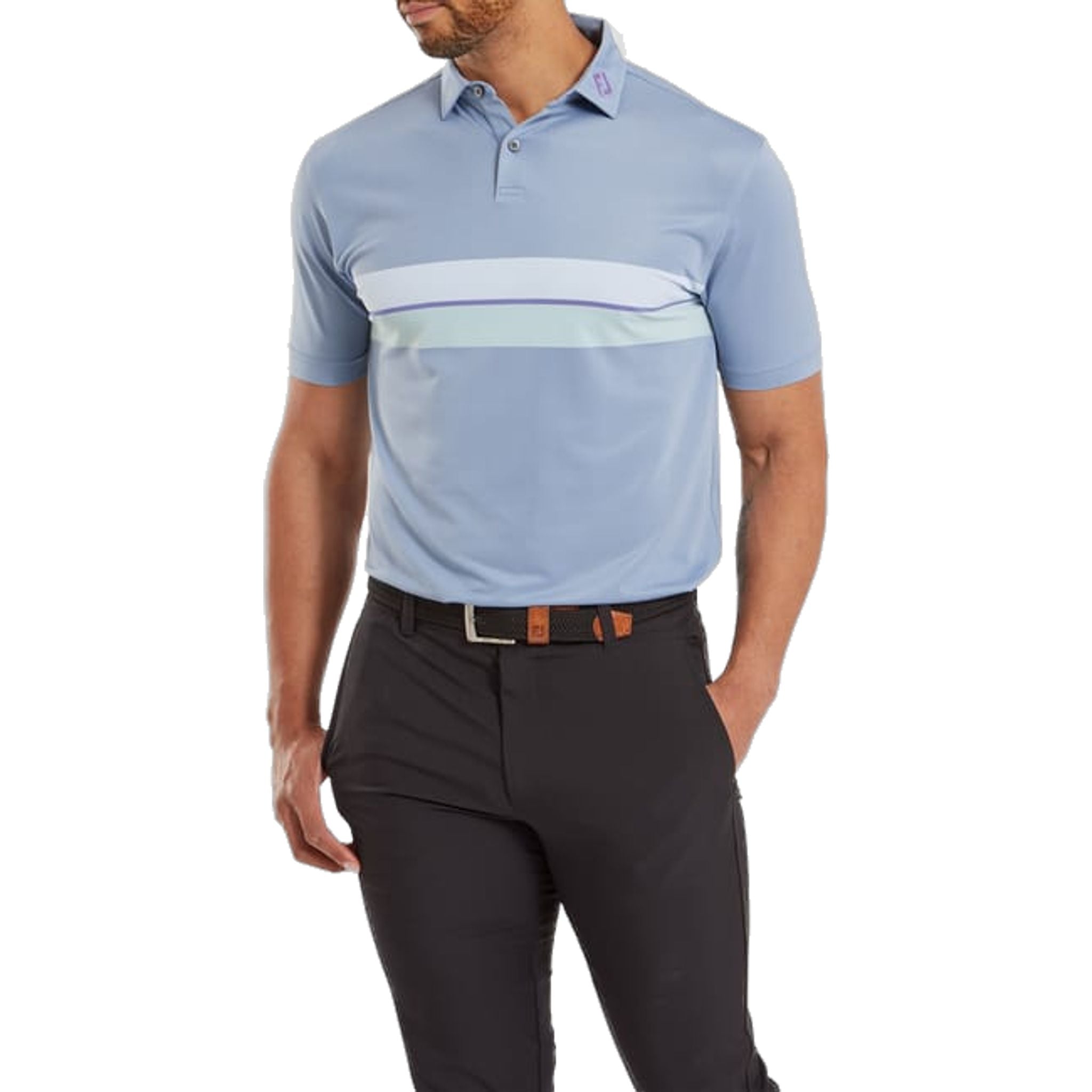 Footjoy Double Chest Band Pique Polo Herren