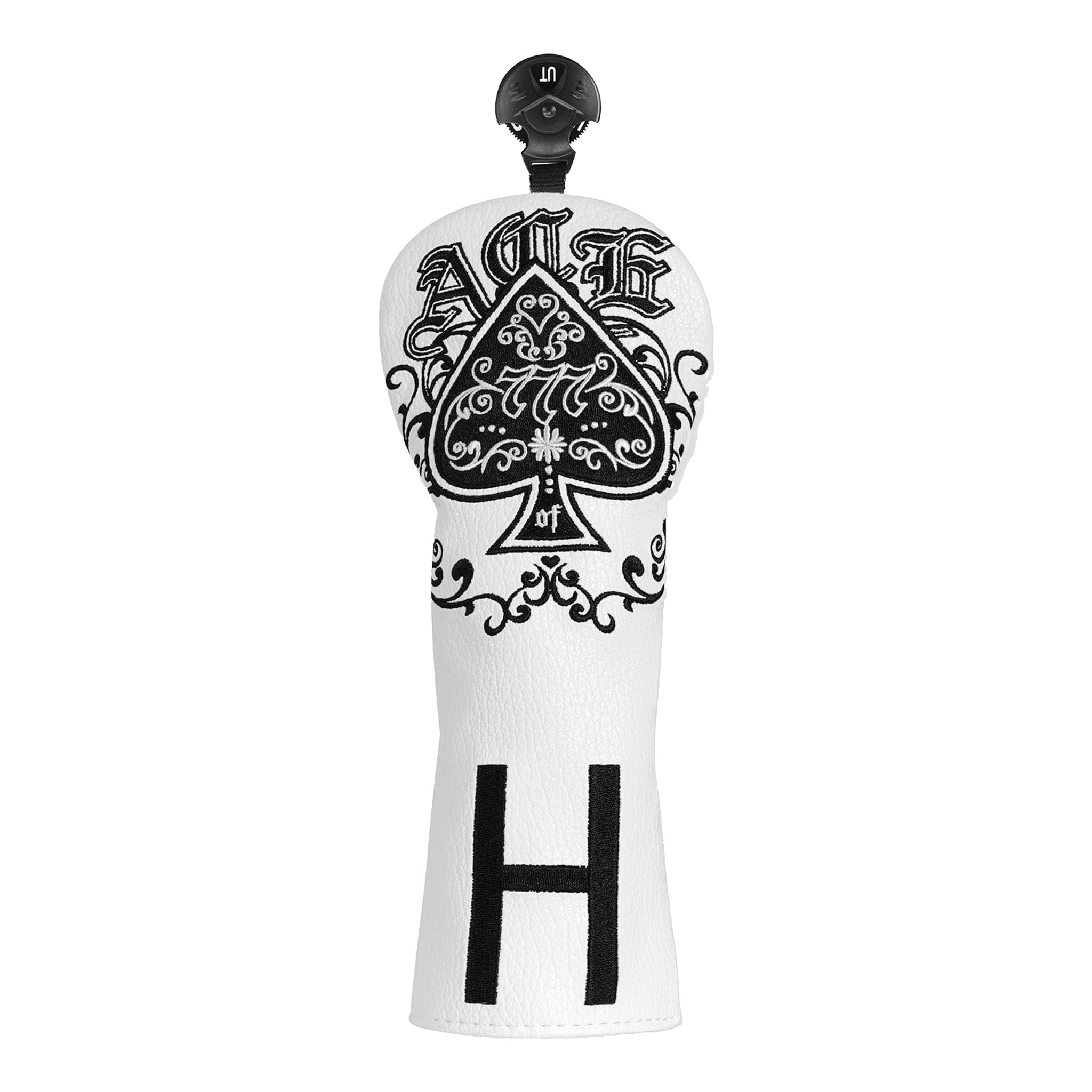 Emroydered Headcovers White Ace Hybrid Headcover