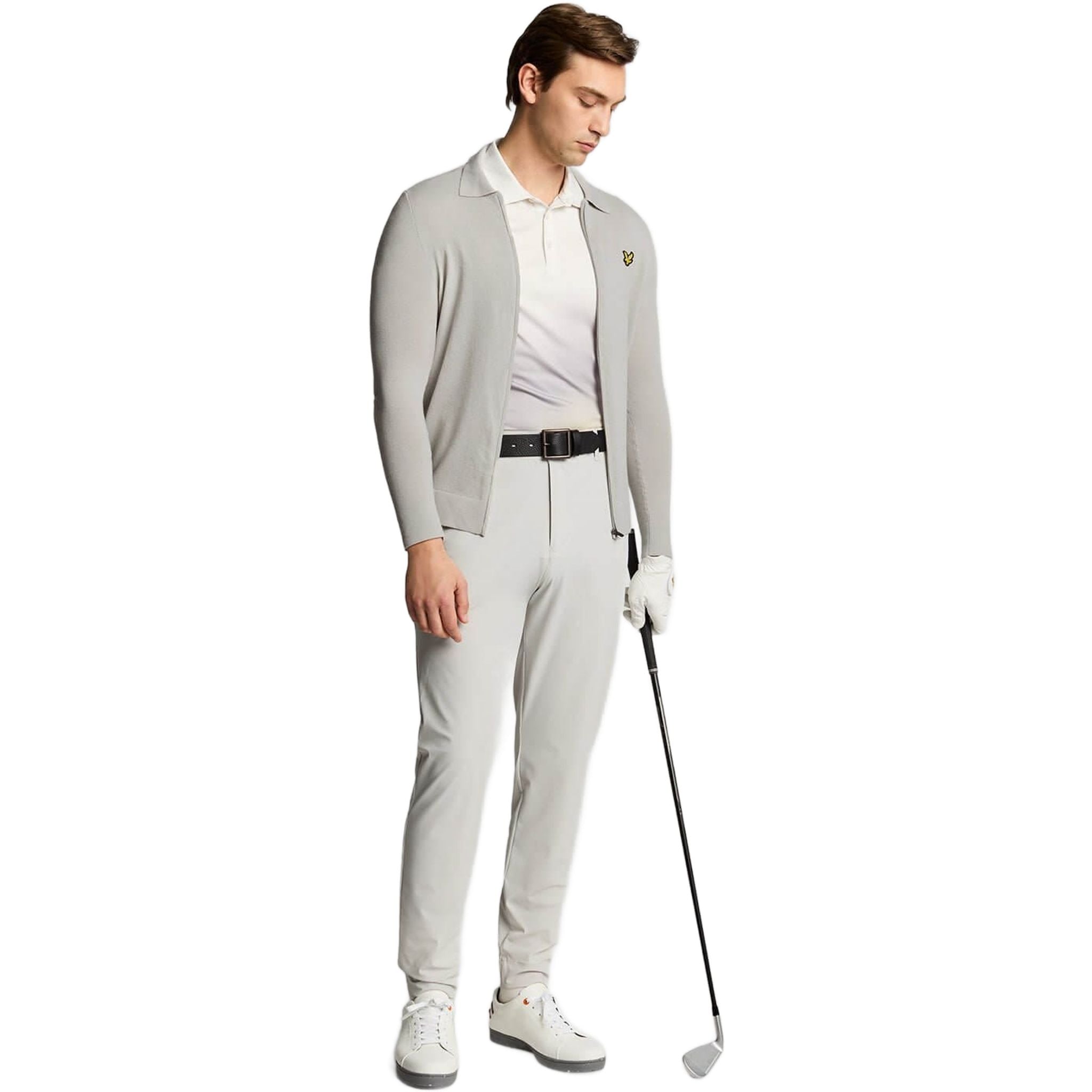 Pánský kardigan s lehkým pleteným límečkem Lyle & Scott