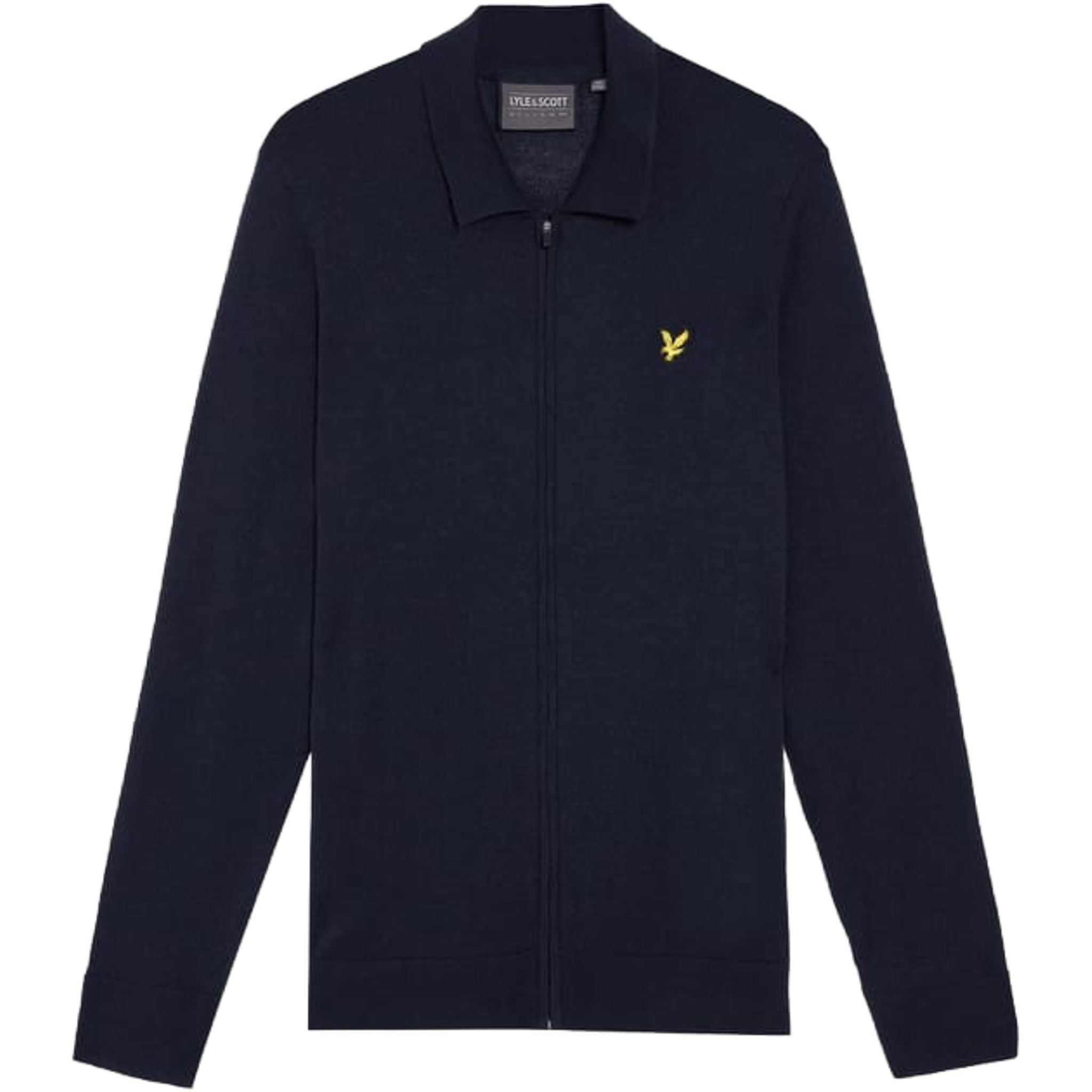 Pánský kardigan s lehkým pleteným límečkem Lyle & Scott