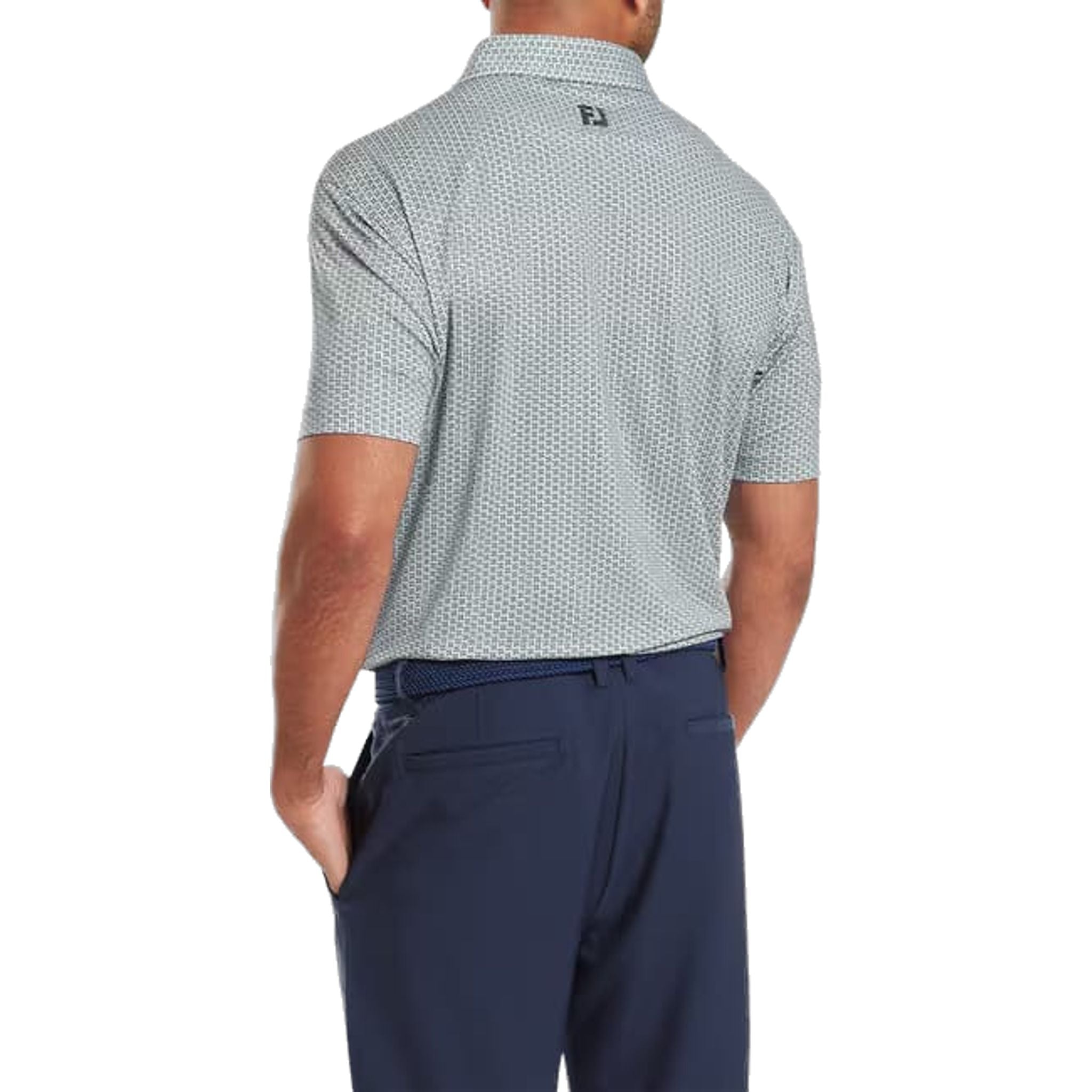 Footjoy Houndstooth Geo Lisle Polo Herren