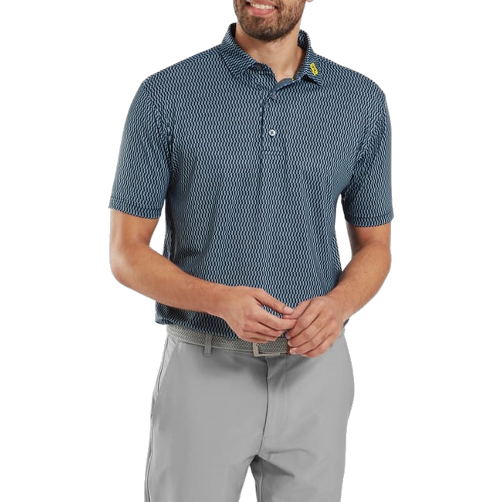 Footjoy Wiggle Print Lisle Polo Herren