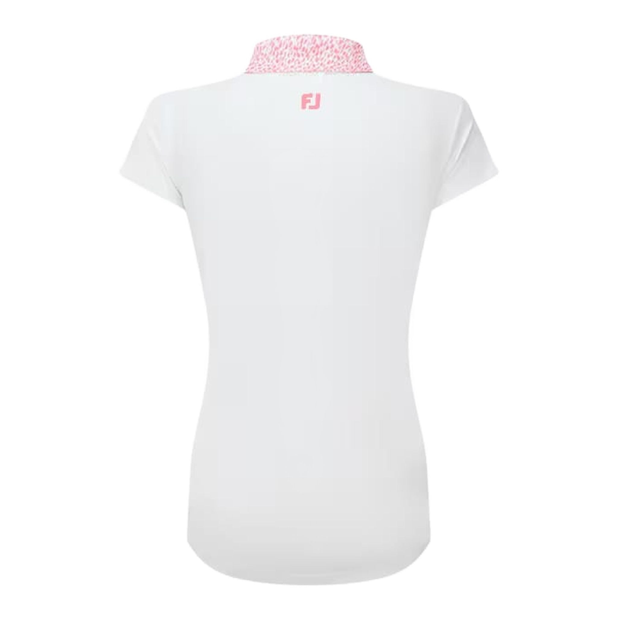 Footjoy Cap Sleeve Print Trim Lisle Polo Damen