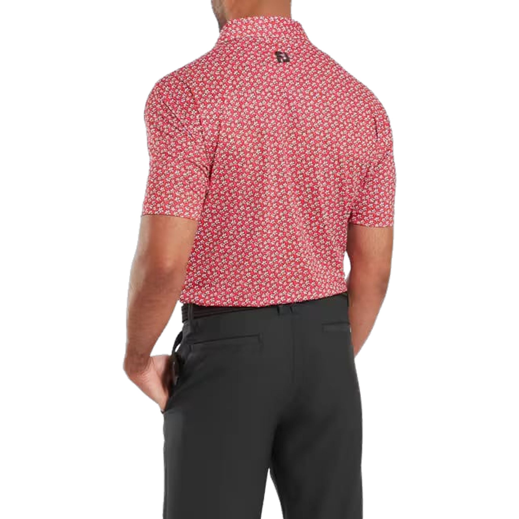 Footjoy Floral Sketch Print Lisle Polo Herren