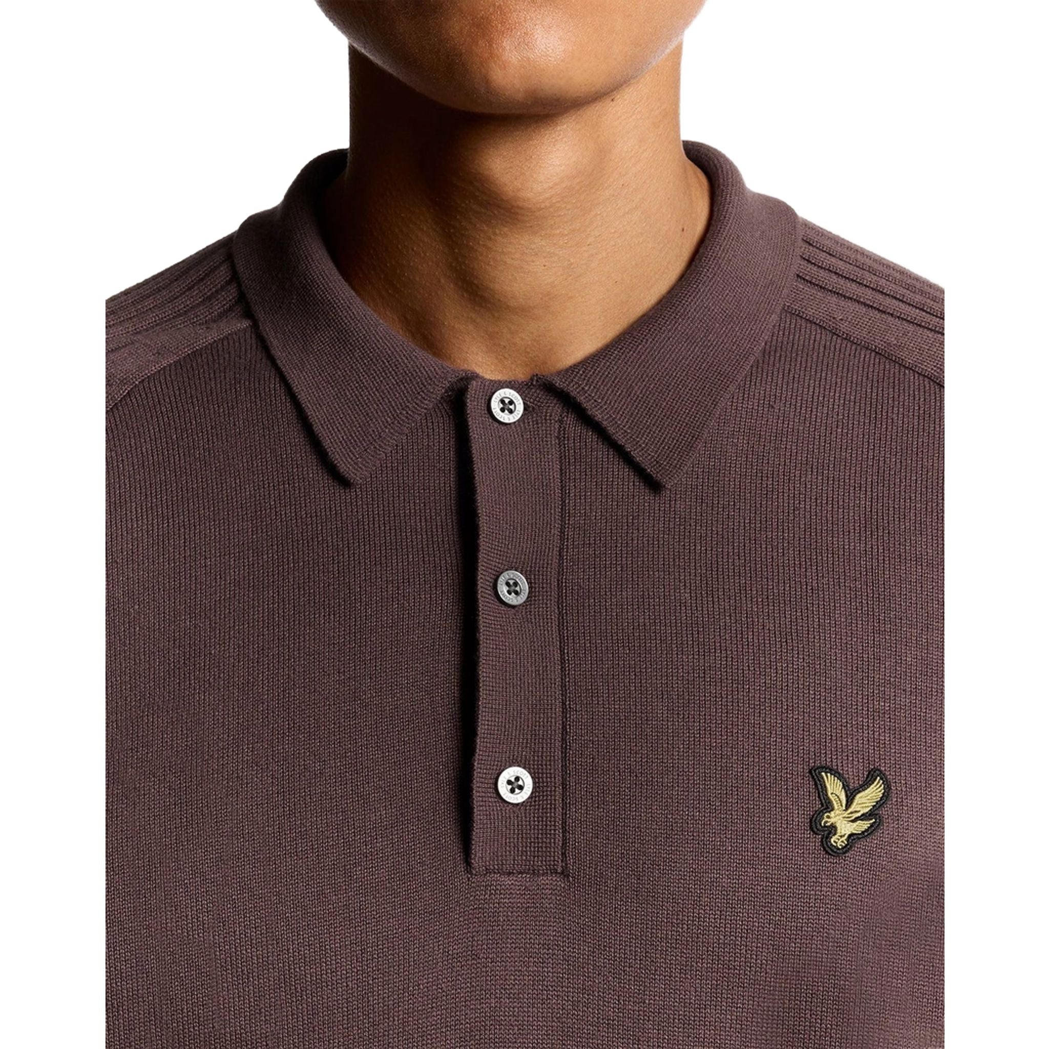 Lyle & Scott Long Sleeve Knitted Polo Shirt Herren