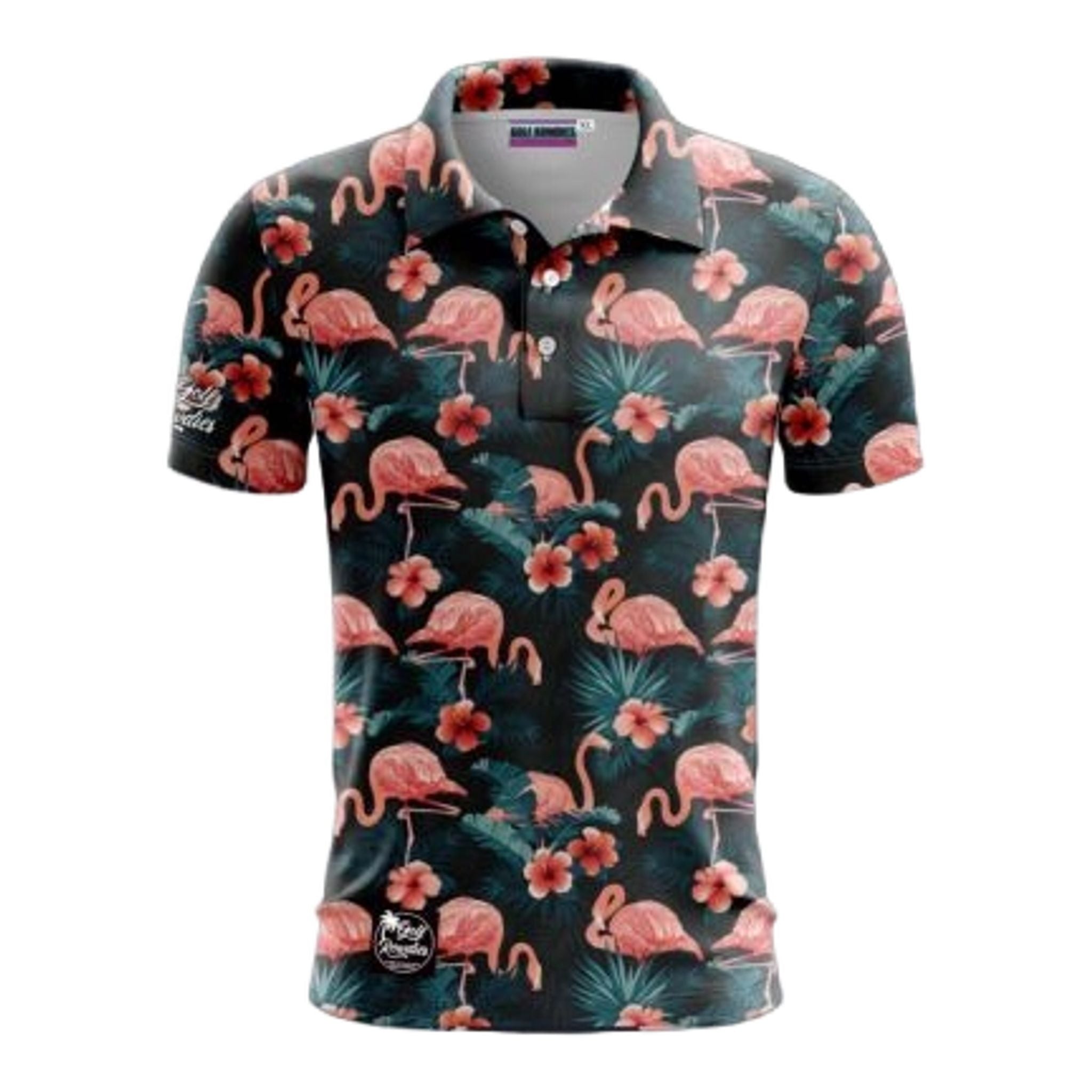 Golf Rowdies Flamingos & Palm Trees Polo Herren