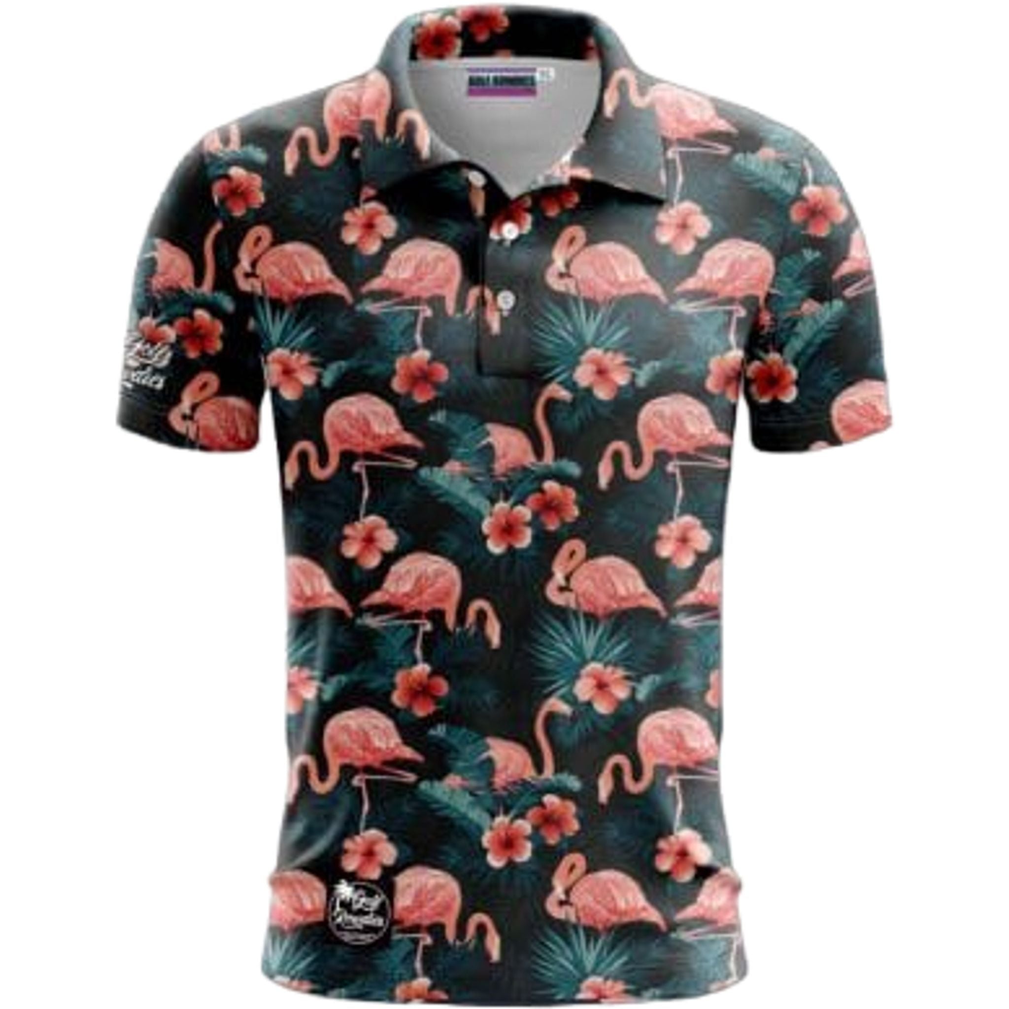 Golf Rowdies Flamingos & Palm Trees Polo Herren