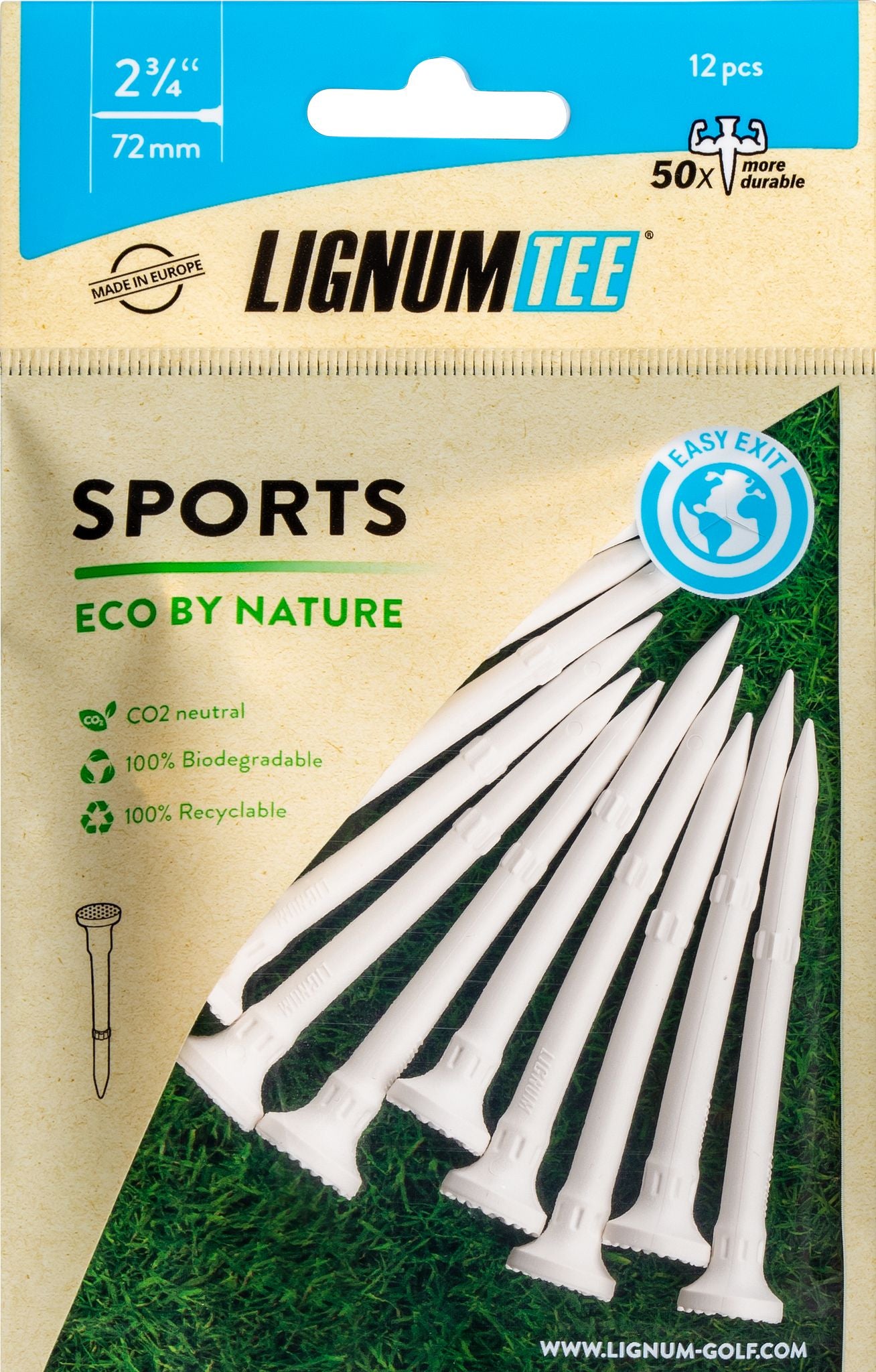 Lignum Eco 72mm Sport [12Tees] Bílá