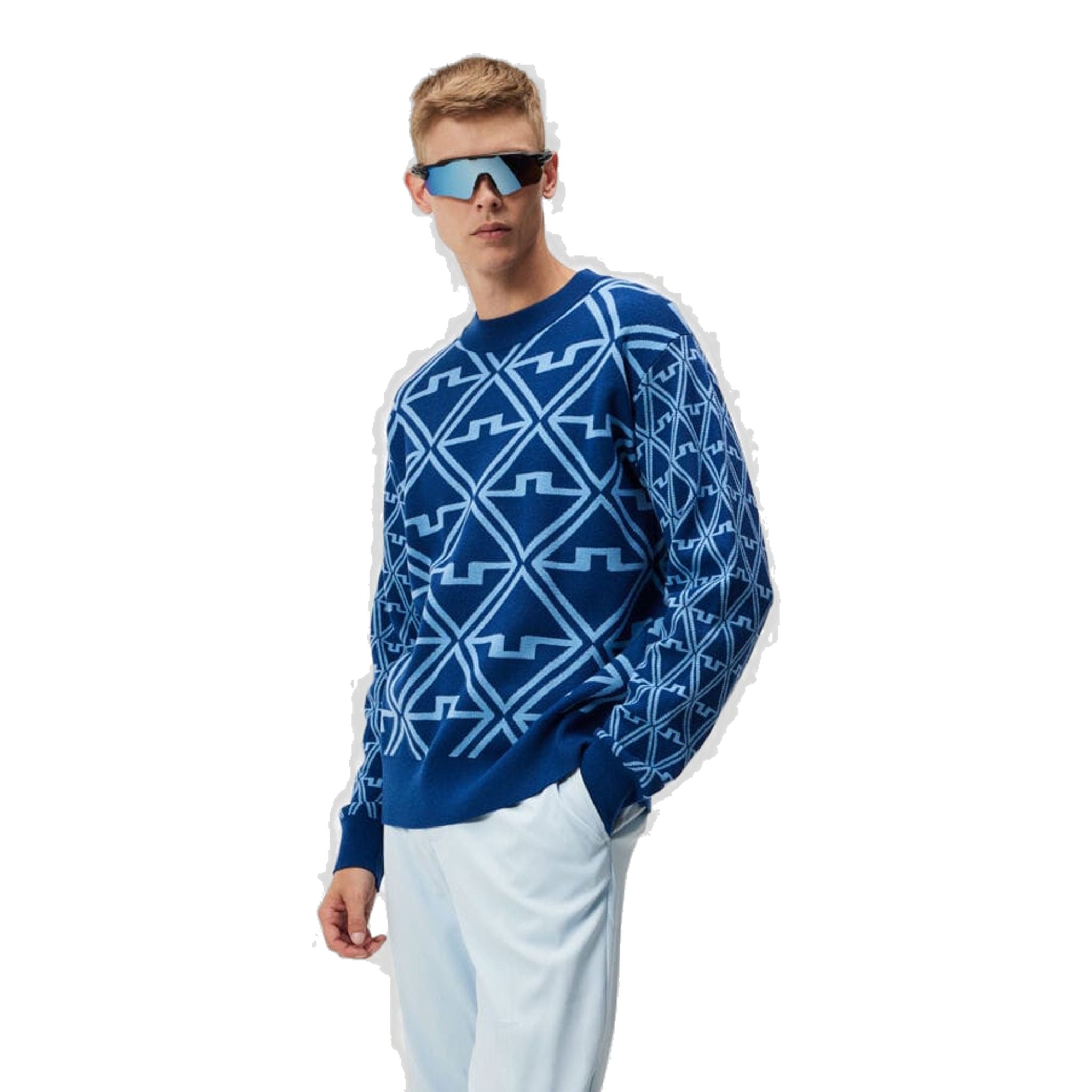 J. Lindeberg Isaac Jacquard Knitted Sweater Pullover Herren