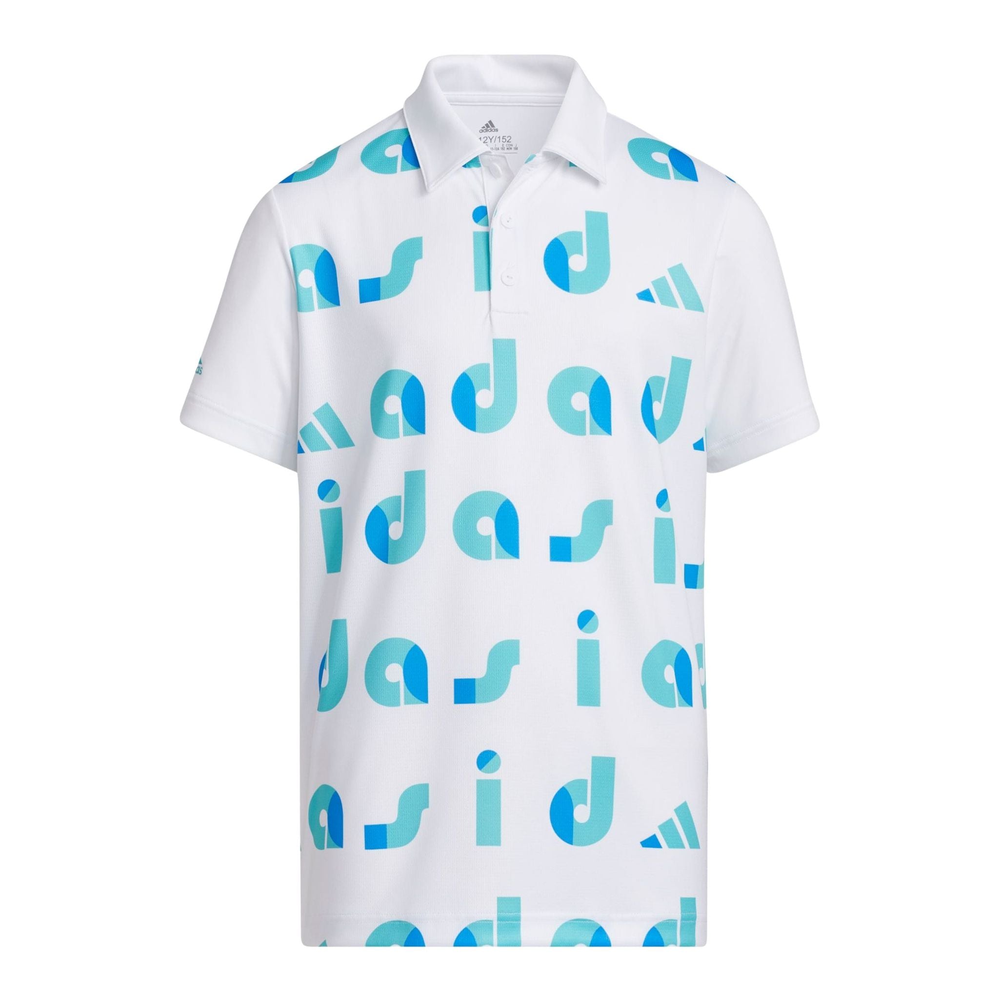 Adidas Graphic Semi Mint Rush/Blue Rush/Weiß Golfpolo