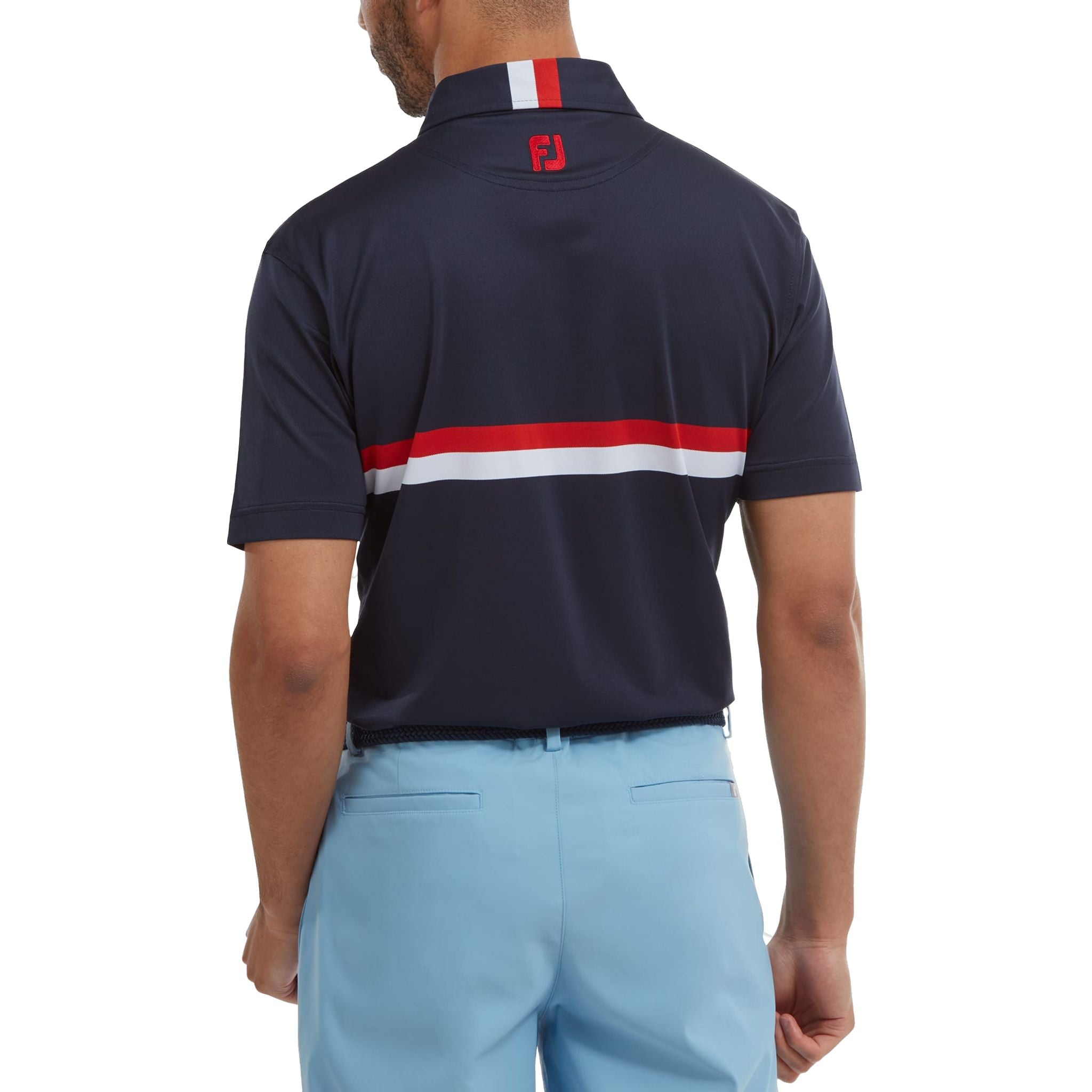 Footjoy Double Chest Band Pique Polo Herren