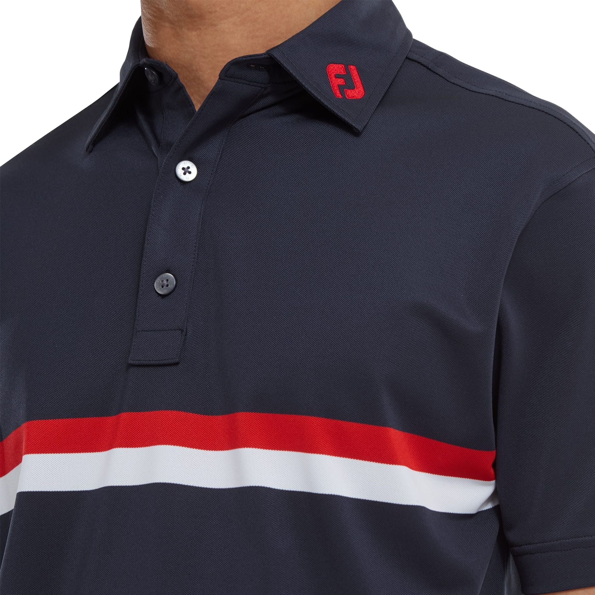 Footjoy Double Chest Band Pique Polo Herren