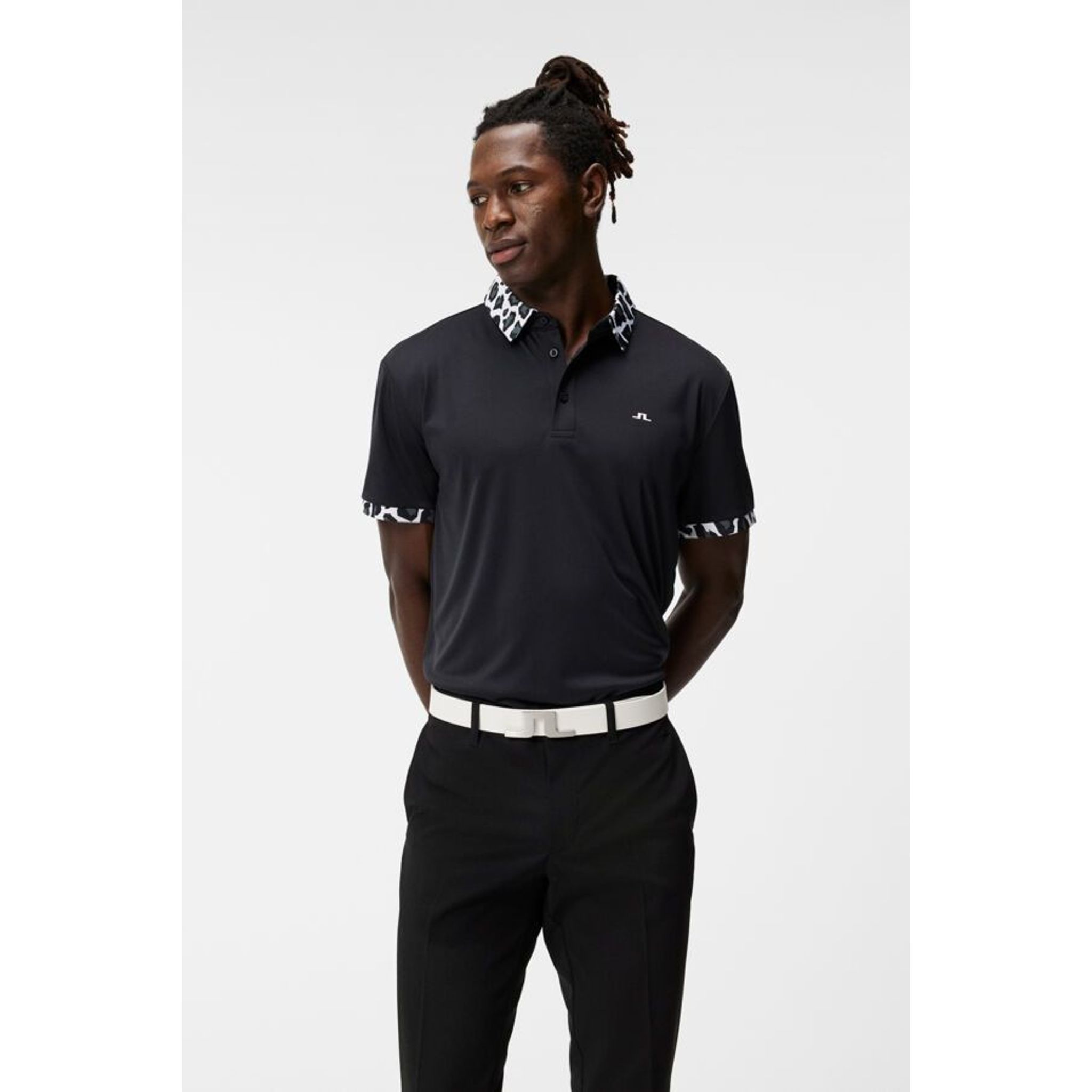 J. Lindeberg M Chapin Regular Polo Černá Pánská