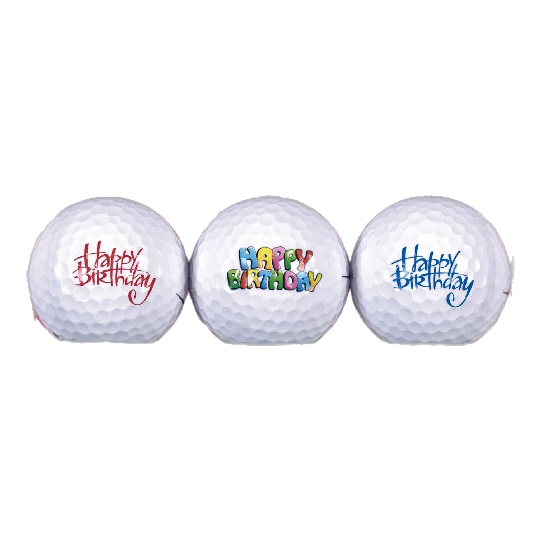 Sportiques Golfgeschenke Happy Birthday Schriftzüge (3 Bälle)