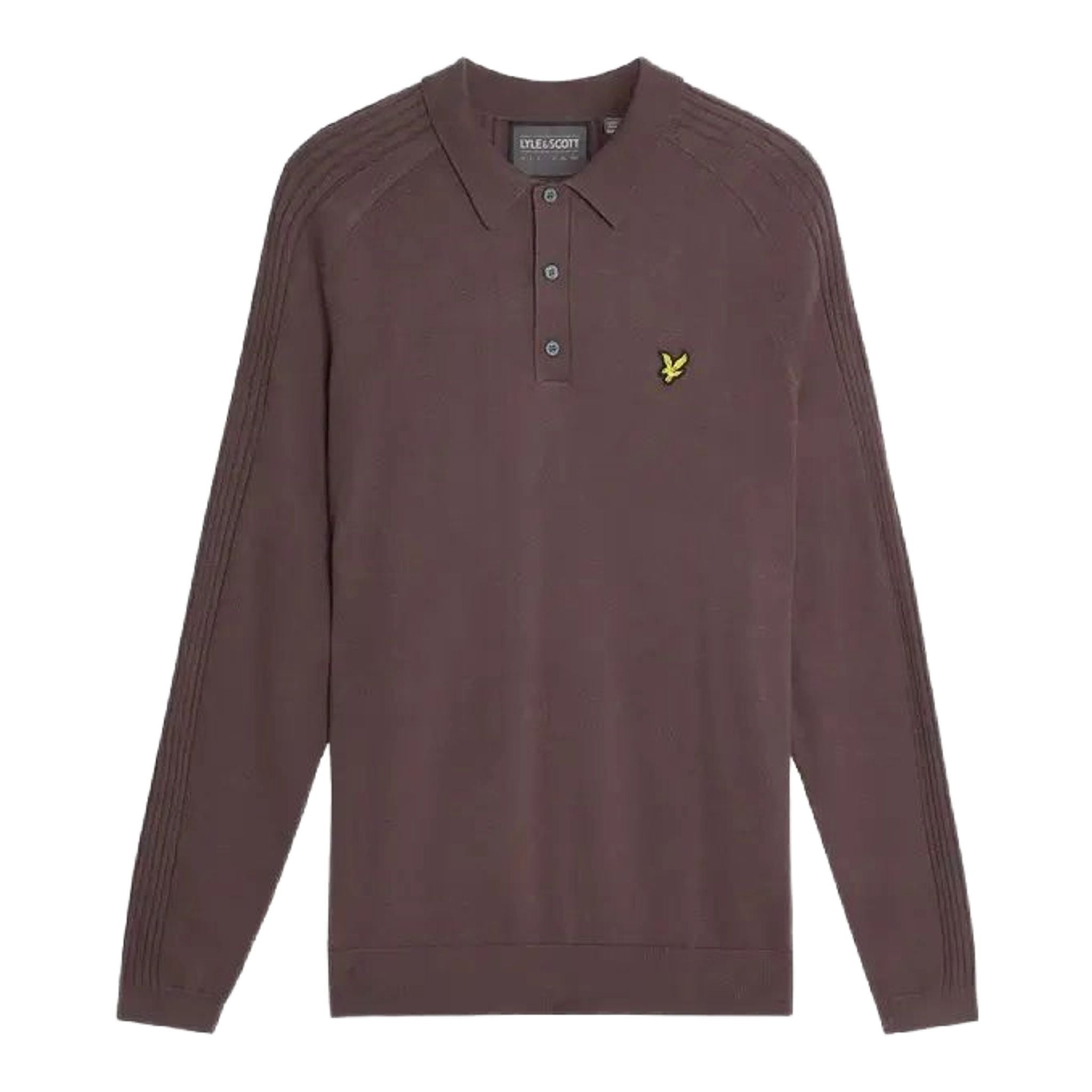 Lyle & Scott Long Sleeve Knitted Polo Shirt Herren