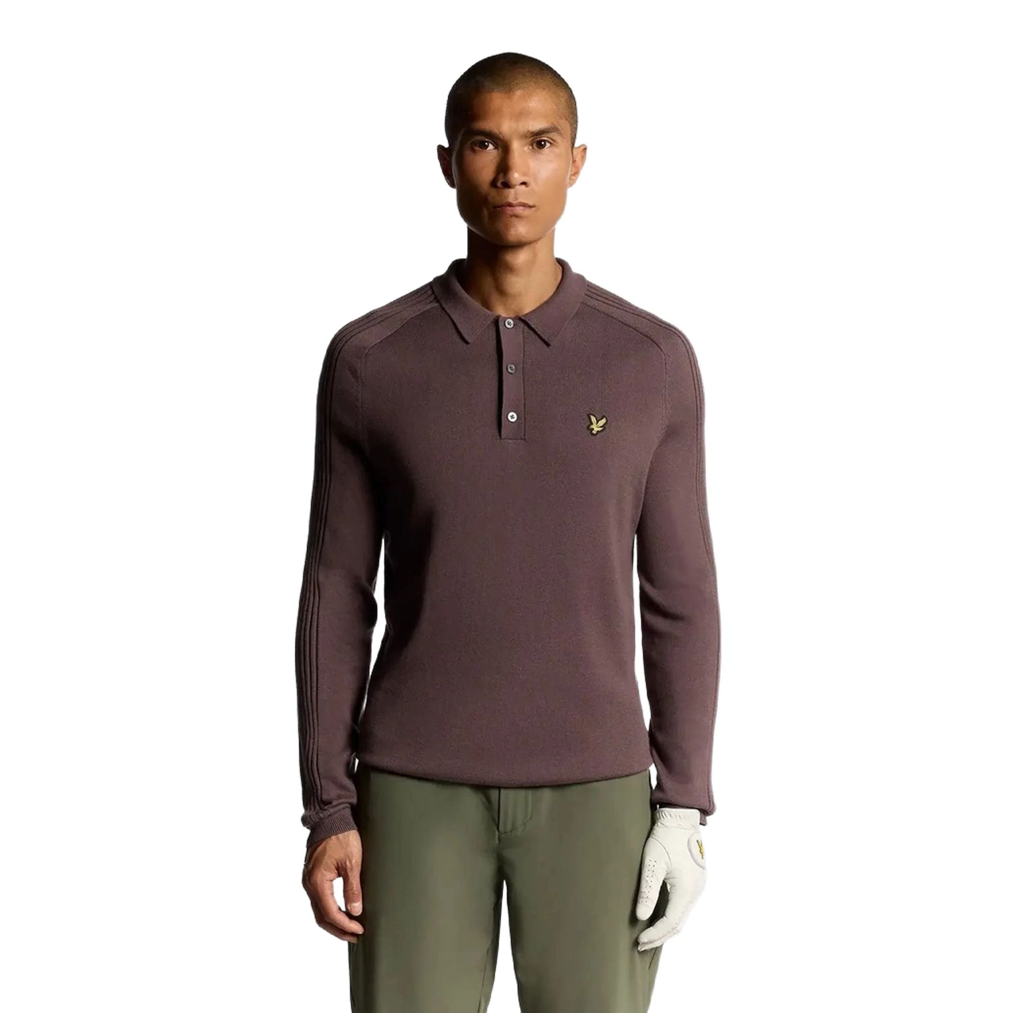 Lyle & Scott Long Sleeve Knitted Polo Shirt Herren