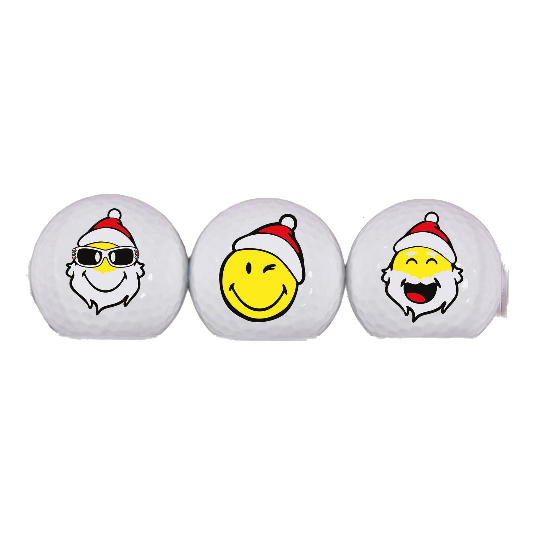 Sportiques Golfgeschenke Smiley X-Mas Golfbälle (3er Set)