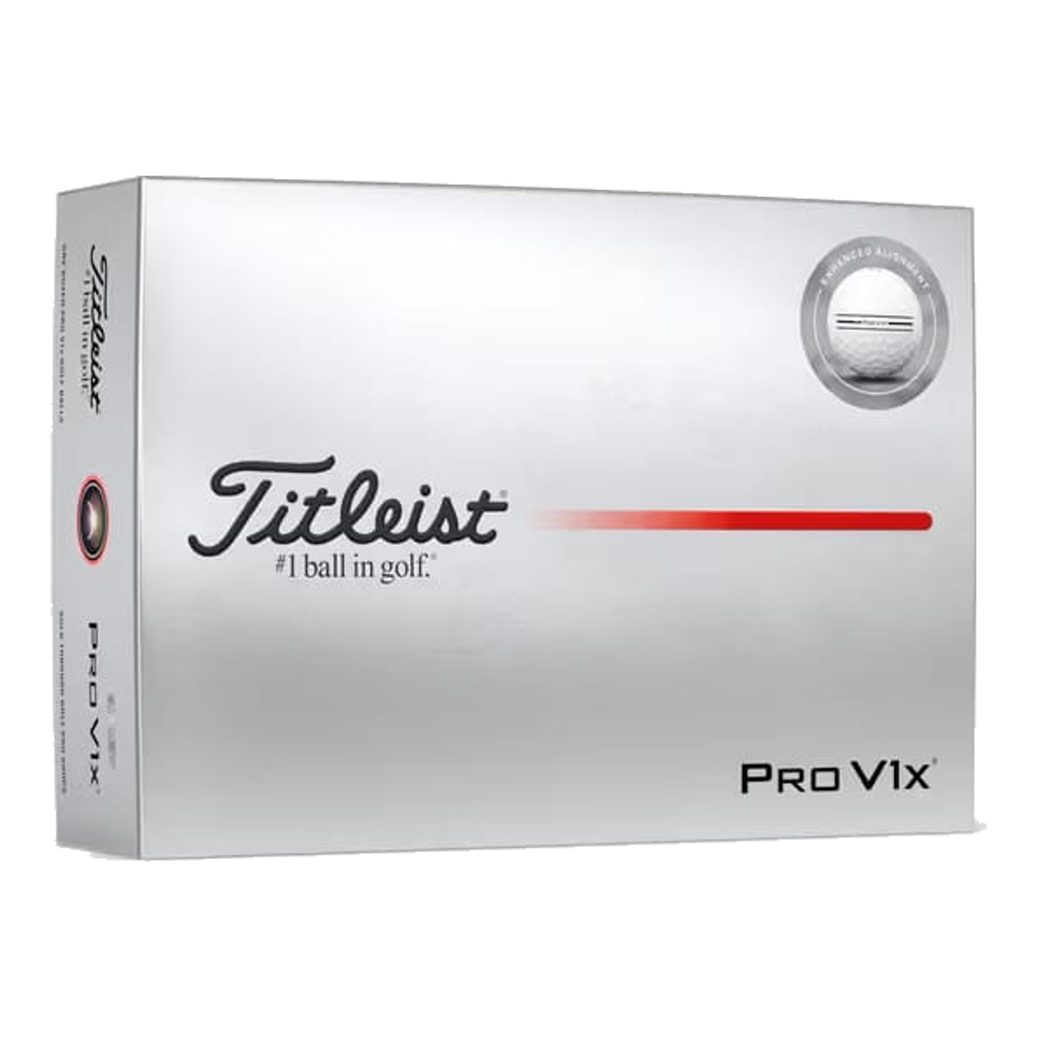 Golfové míčky Titleist Pro V1x Elongated Alignment (2025)